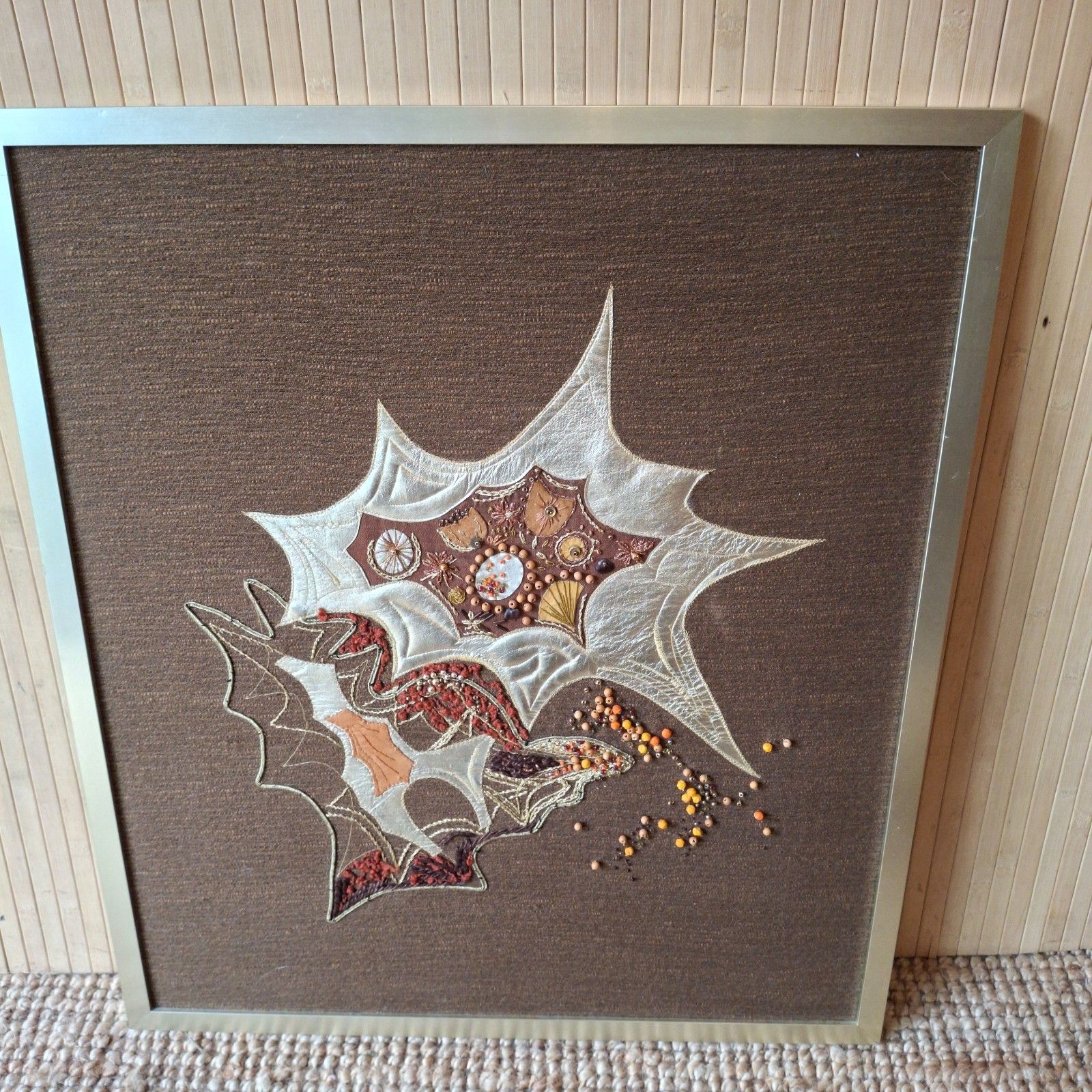 175.0 Fab Vintage Retro 70s Needlework Textile Wall Art Embroidery Crewel Jane Page ? photo