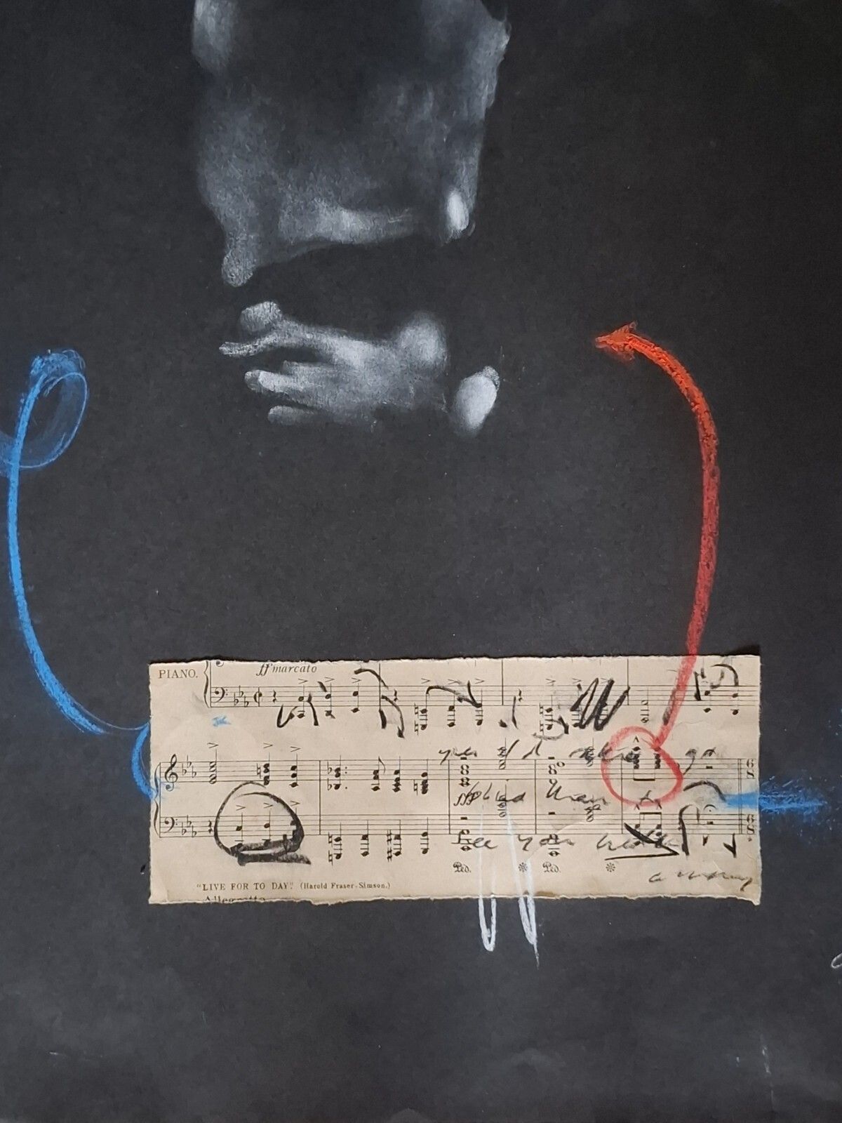 photo furniture Charlie Mackesy Original Mixed Media Concert Orchestra Pianist Score Music Jazz