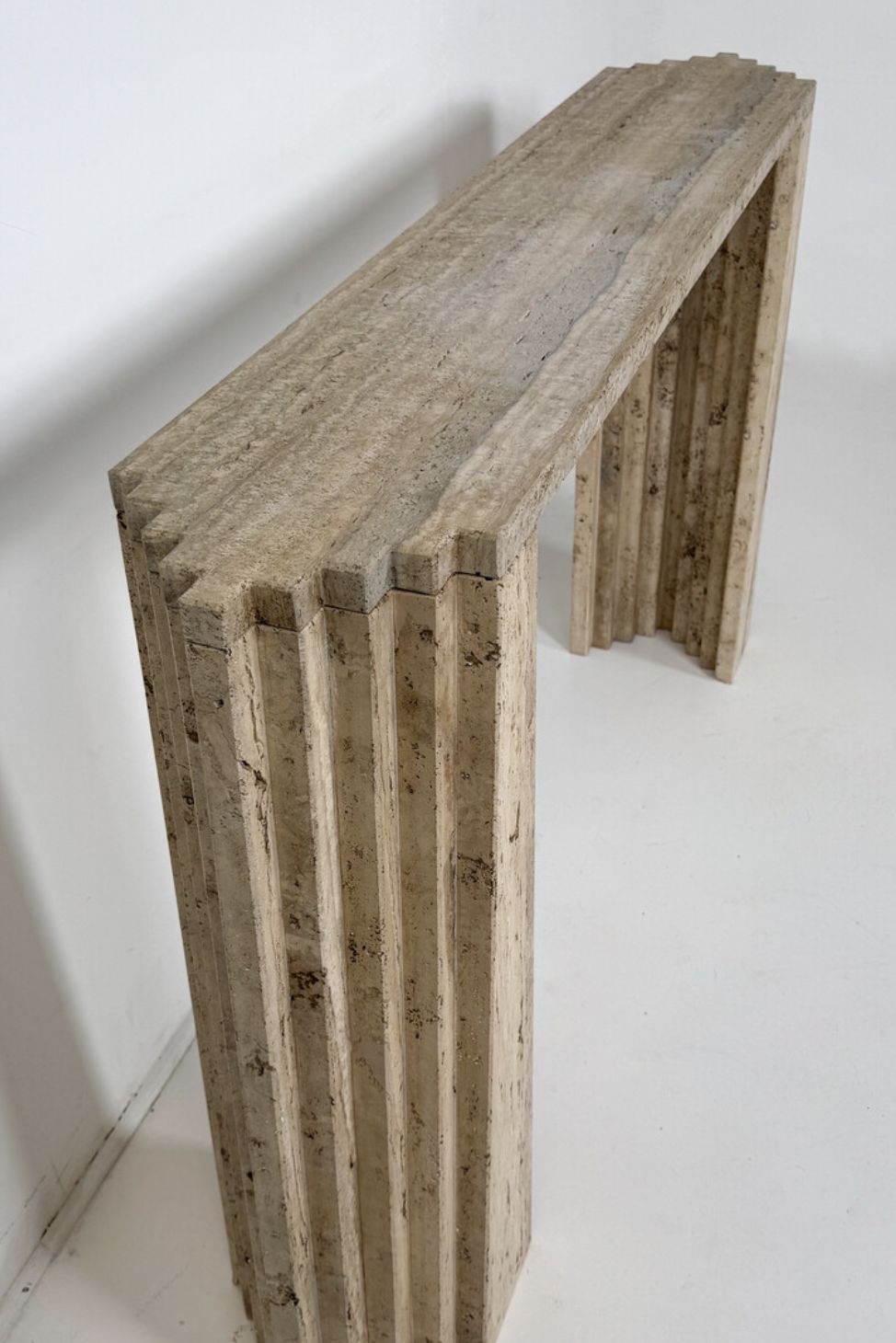 Mid Century Travertine Console, Italy photo vinterior