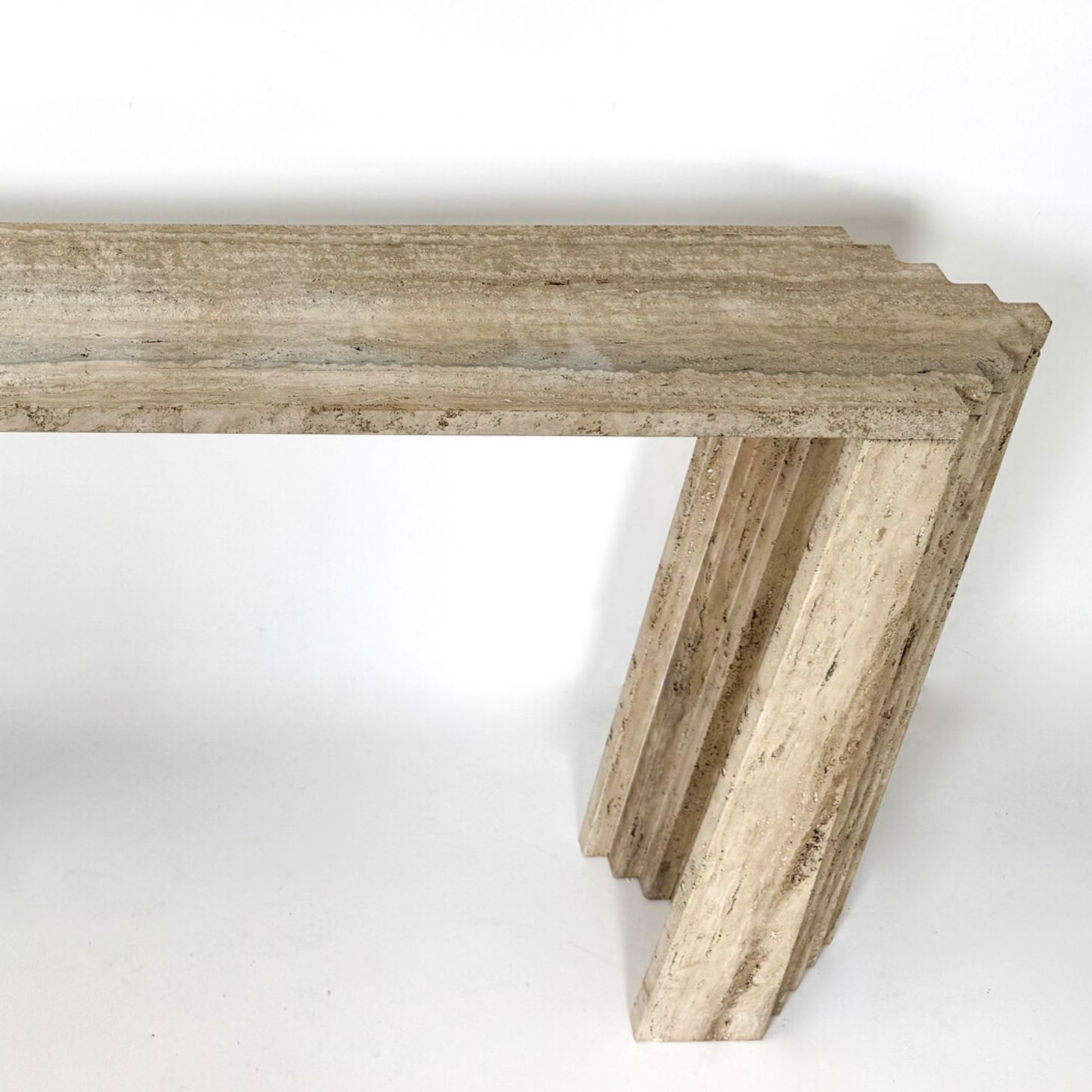 Mid Century Travertine Console, Italy photo vintage