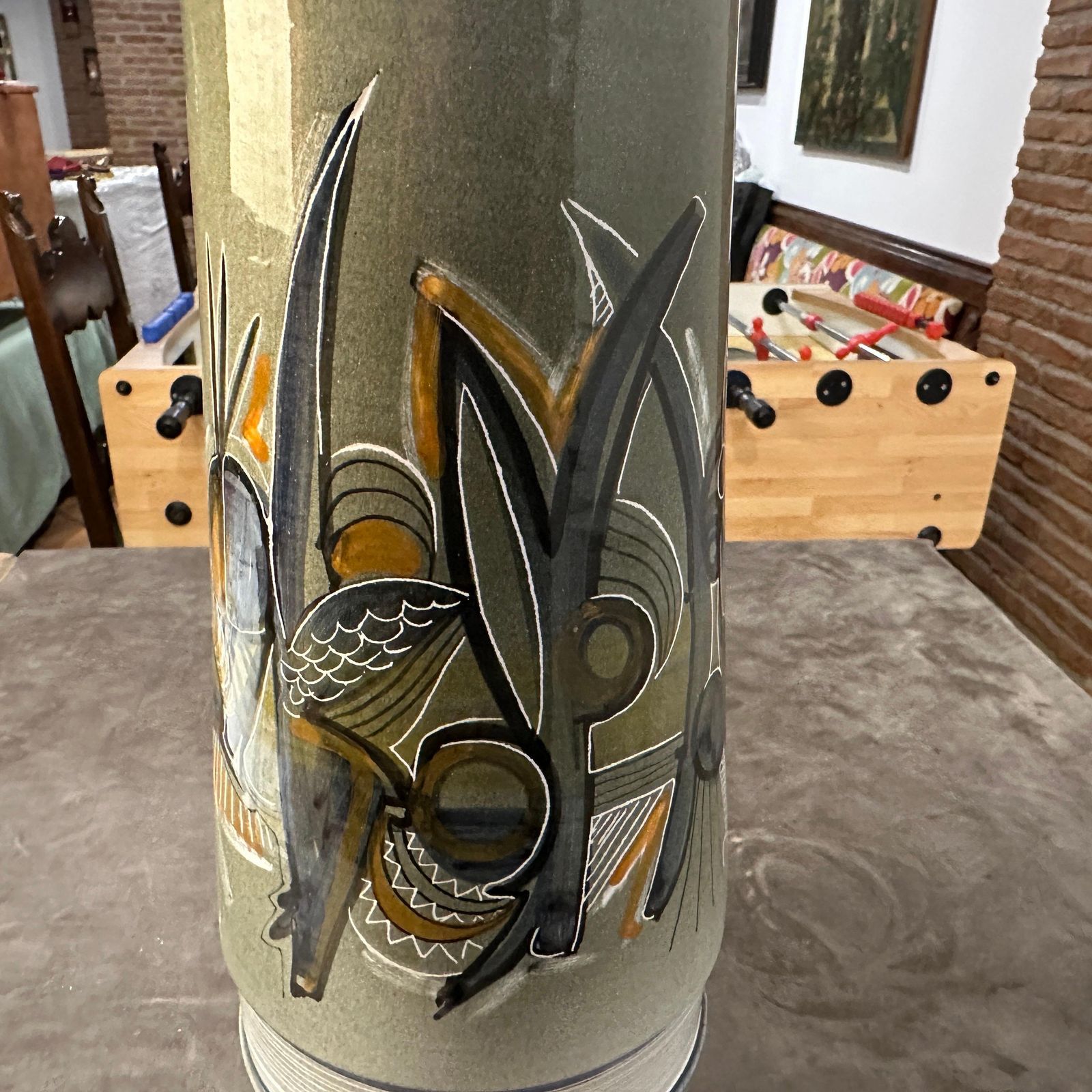 A Unique 1960s Futurist Hand Painted Ceramic Vase By Cianciolo For Nova photo buy