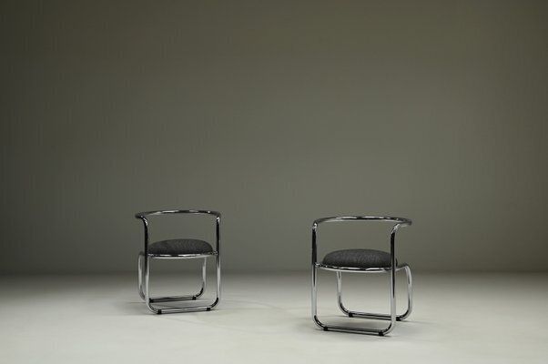 Set Of Italian Chrome Side Chairs, 1970s photo for sale