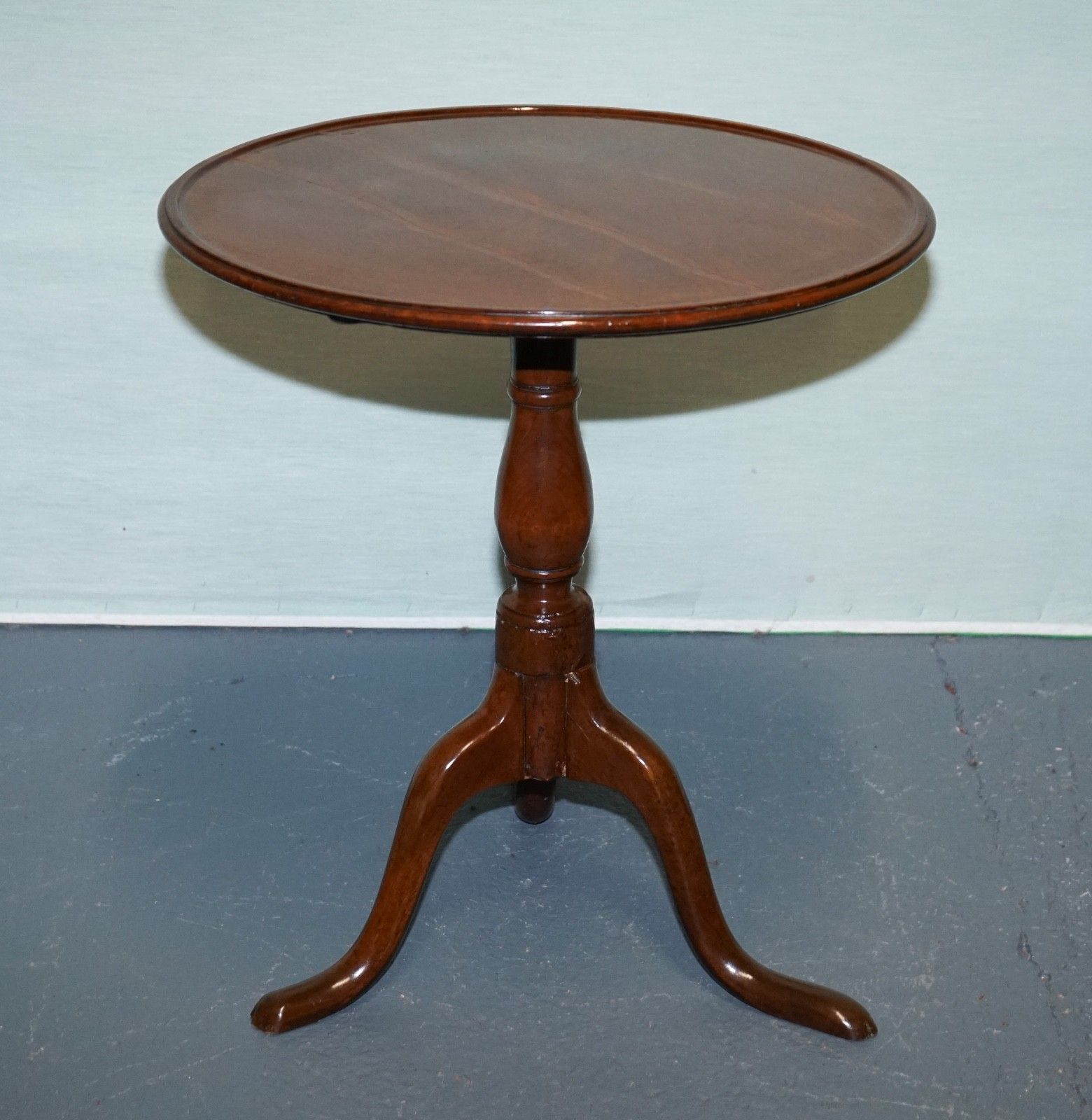 Victorian Hardwood Tilt Top Tripod Table Round Side Or Wine Table photo for sale