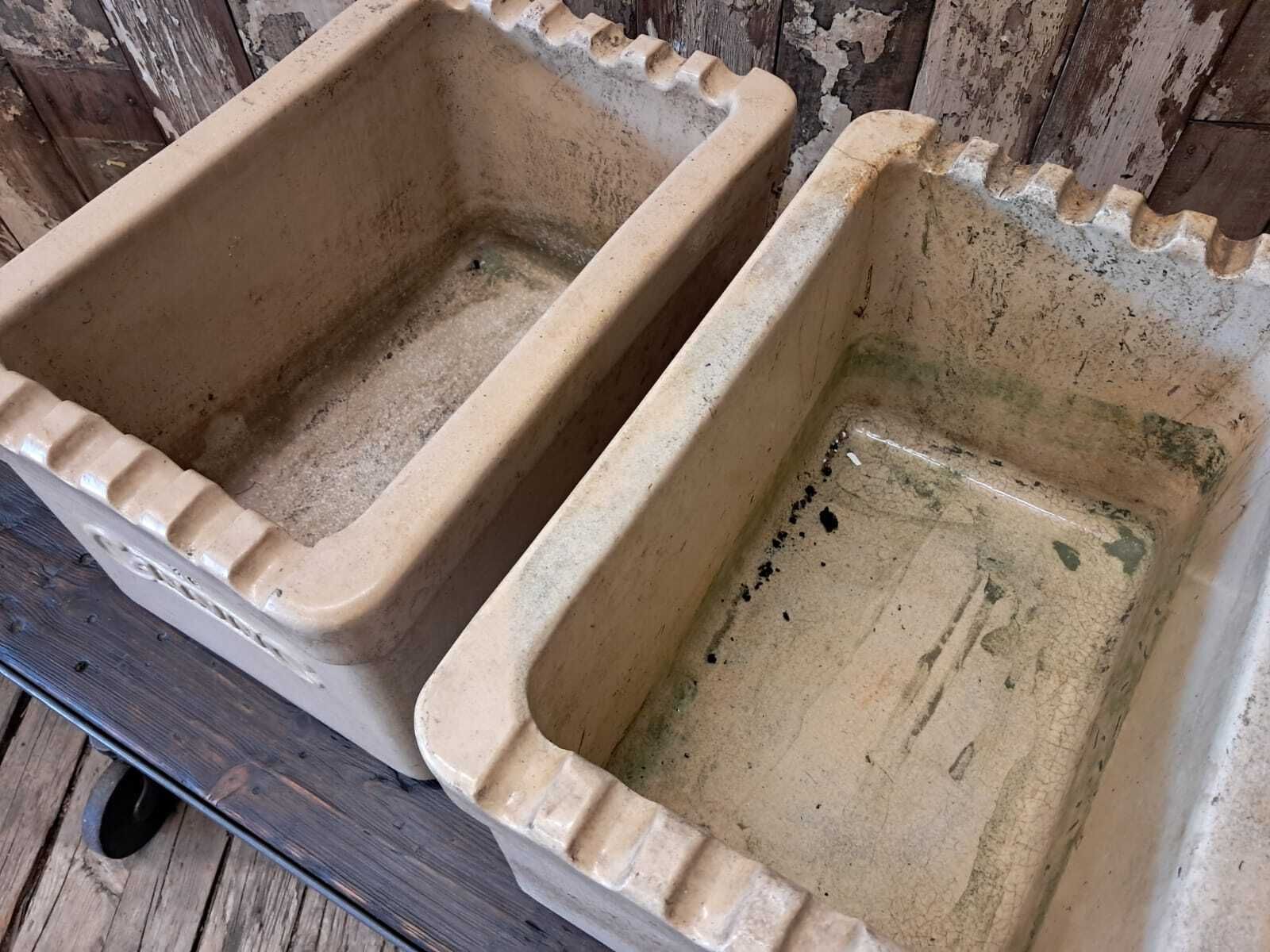 photo vinterior Pair Of Salt Glaze Dip Tanks