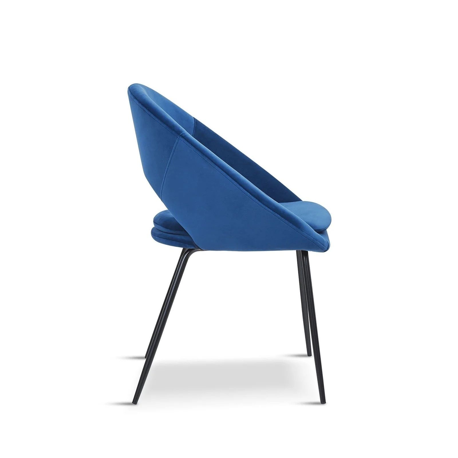 Blue Velvet Contemporary Dining Chairs With Black Legs (Set Of 10) photo for sale