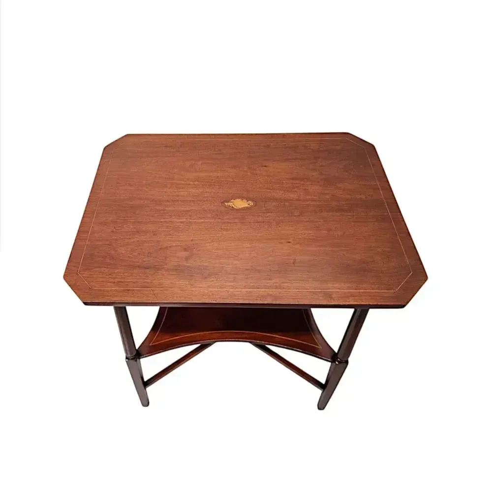A Fabulous Edwardian Inlaid Occasional Or Lamp Table photo Furniture