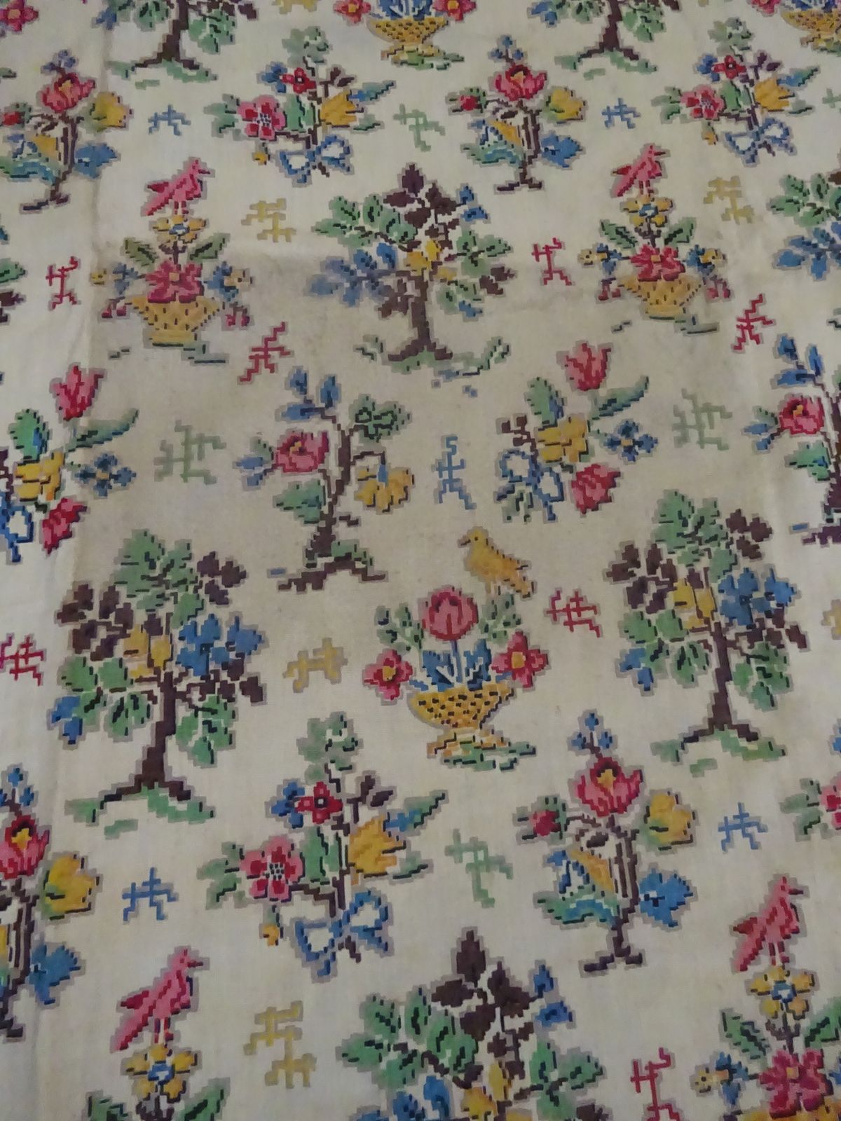 photo vinterior Vintage Upholstery, Dressmaking Fabric, Circa 1930s 40s Cotton 115" X 47"