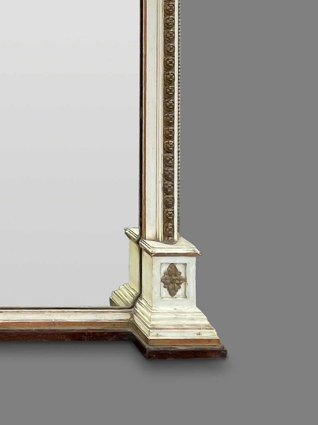 Large 19th Century English Painted And Gilt Overmantle Mirror photo for sale