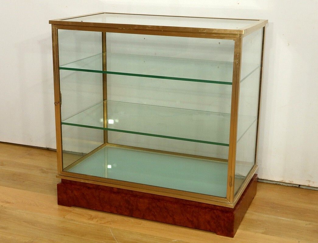 Brass And Elm Display Case – 1950 photo Furniture