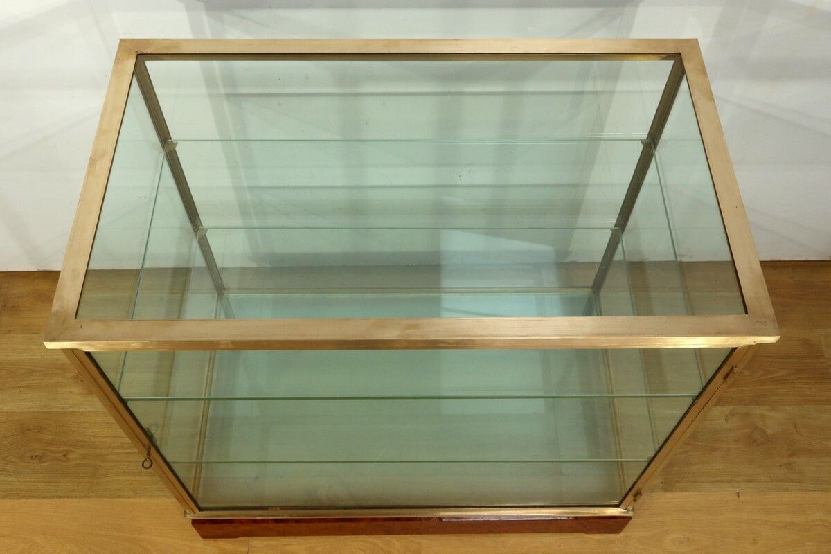 Brass And Elm Display Case – 1950 photo vinterior