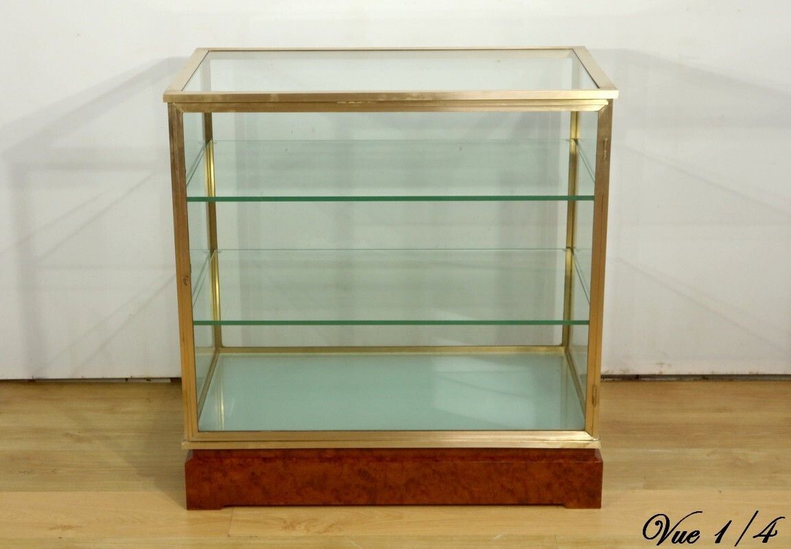 photo furniture Brass And Elm Display Case – 1950
