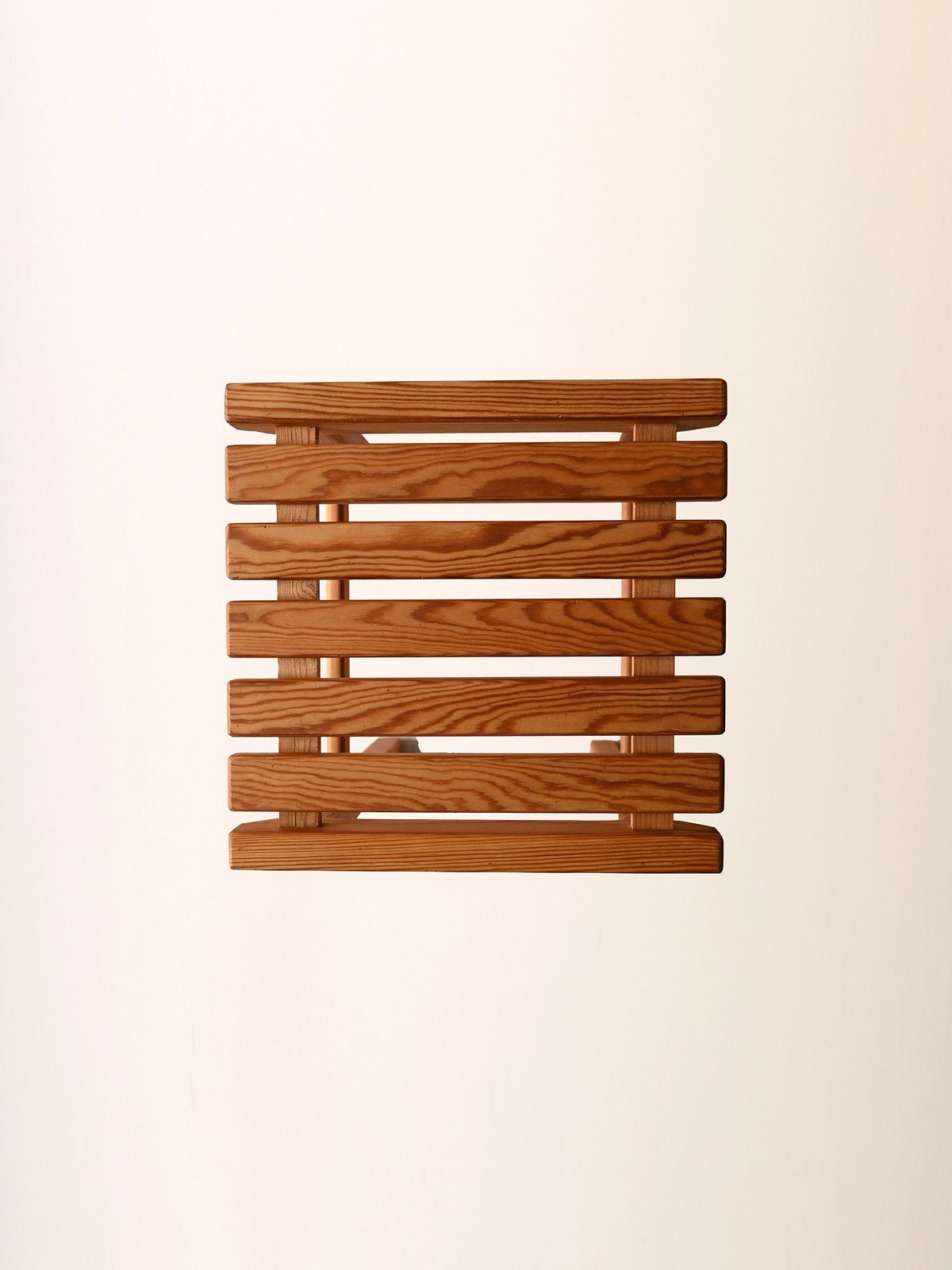 Scandinavian 1960s Pine Slatted Stool photo 360.0