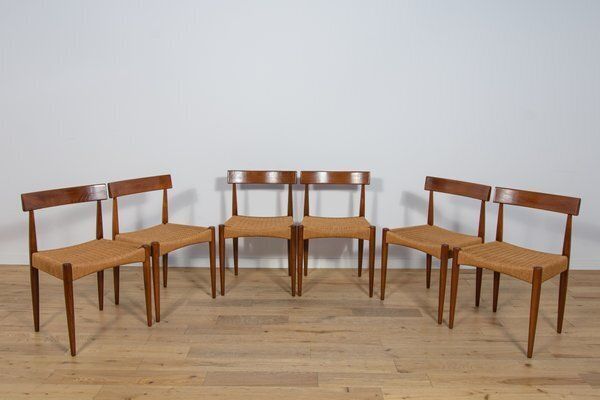 Mid Century Modern Dining Chairs By Arne Hovmand Olsen For Mogens Kold, 1960s, Set Of 6