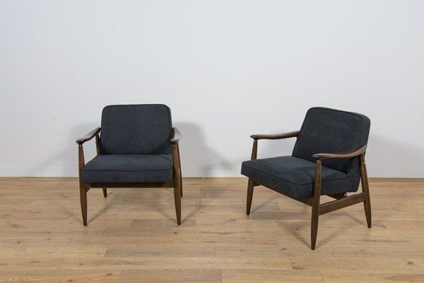 photo for sale Mid Century Modern Gfm 87 Armchairs By Juliusz Kedziorek For Gościcińskie Furniture, Poland, 1960s, Set Of 2