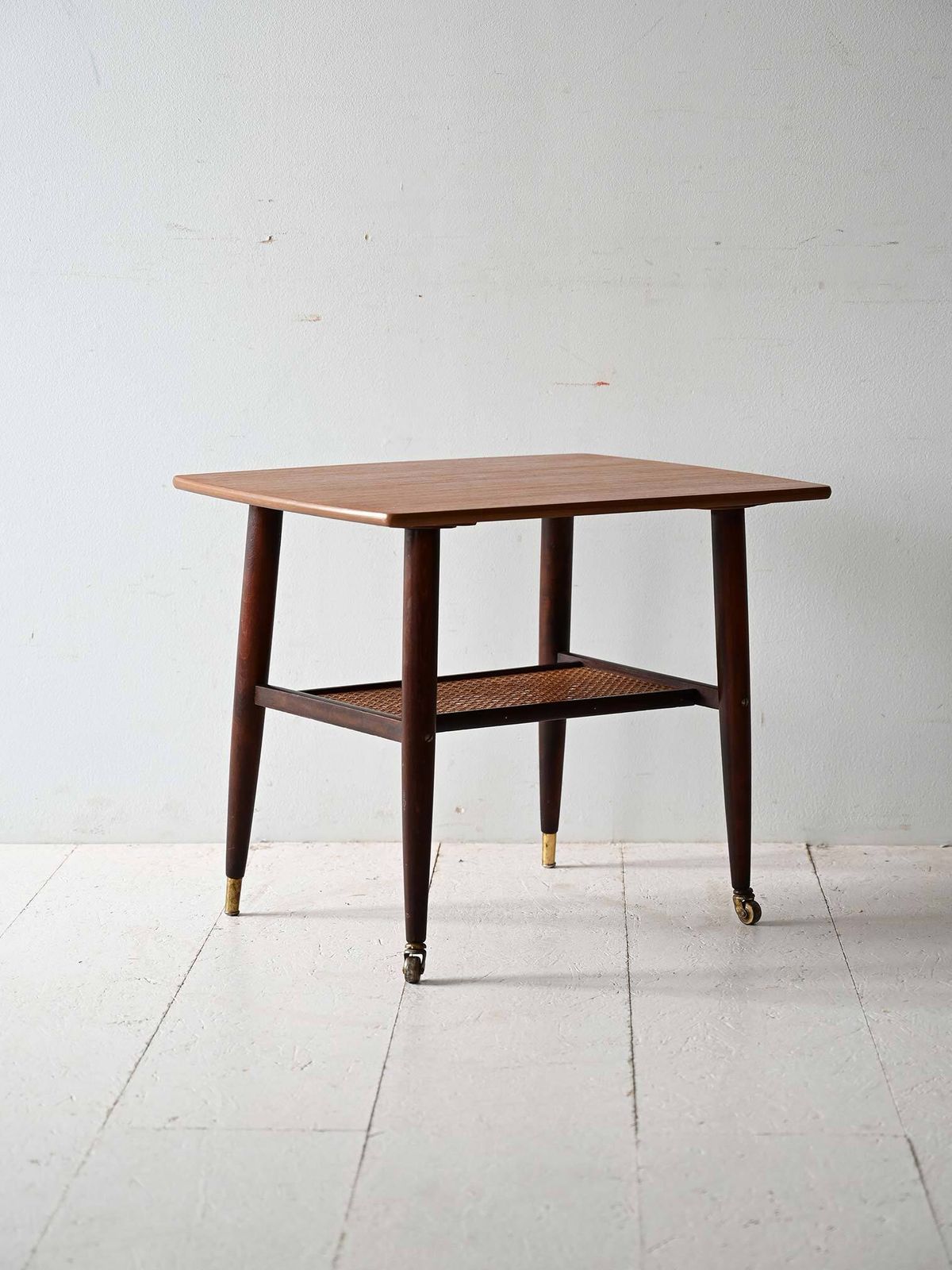 Scandinavian Coffee Table From The 1960s With A Vienna Straw Shelf photo furniture