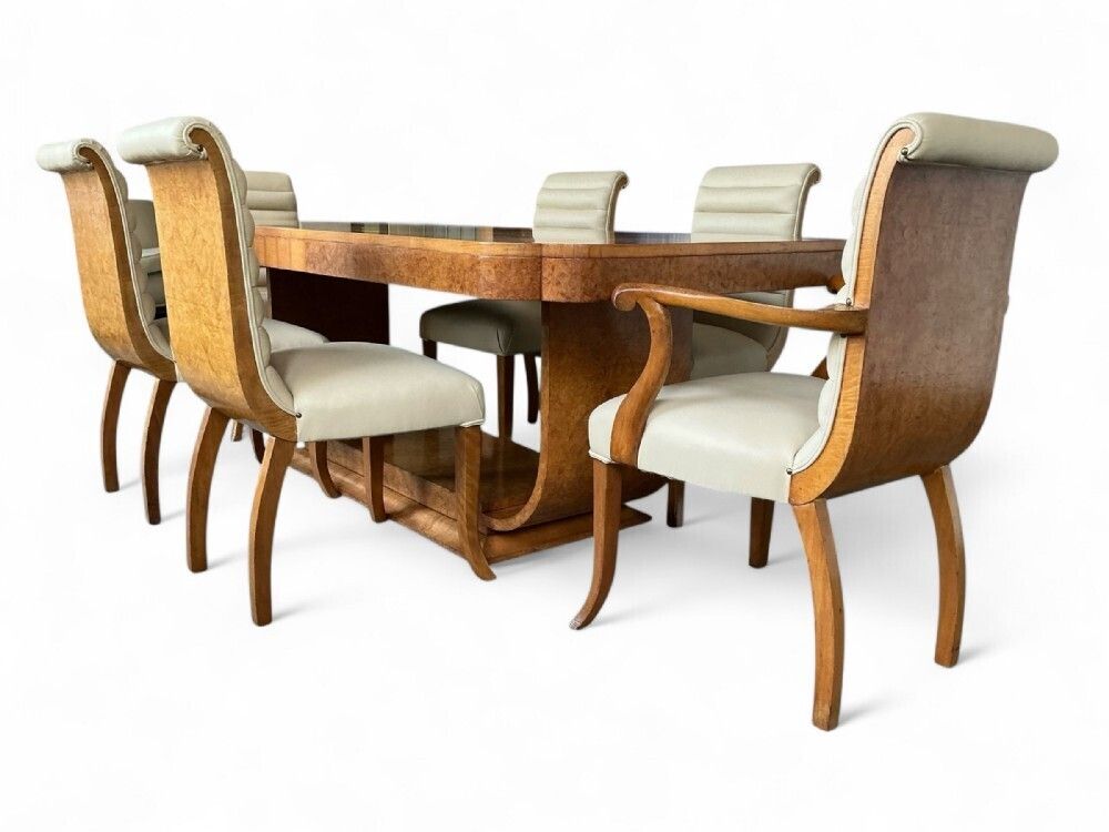 photo for sale Art Deco Dining Table And Six Chairs By Harry And Lou Epstein
