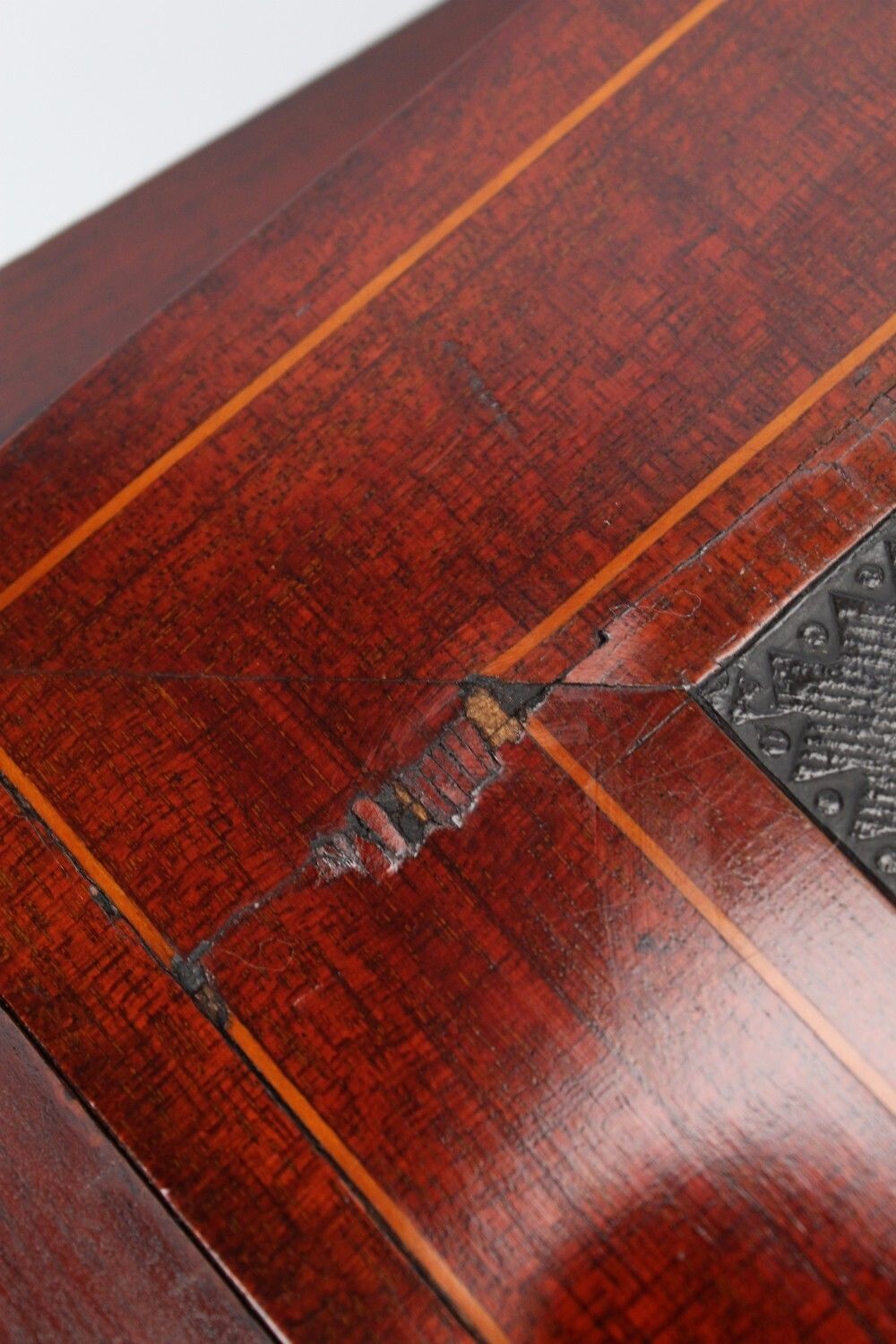 Furniture Edwardian Inlaid Mahogany Metamorphic Writing Desk photo