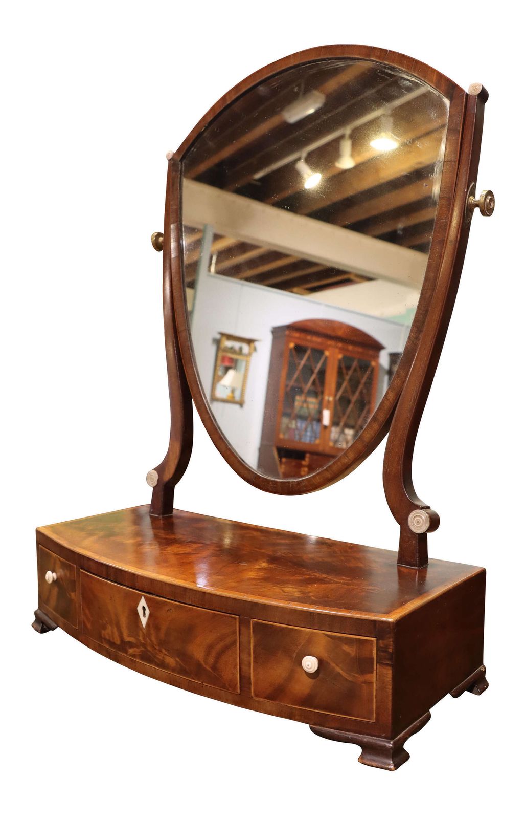 Georgian Mahogany Dressing Table Mirror With Sheild Shaped Plate, Circa 1800 photo for sale