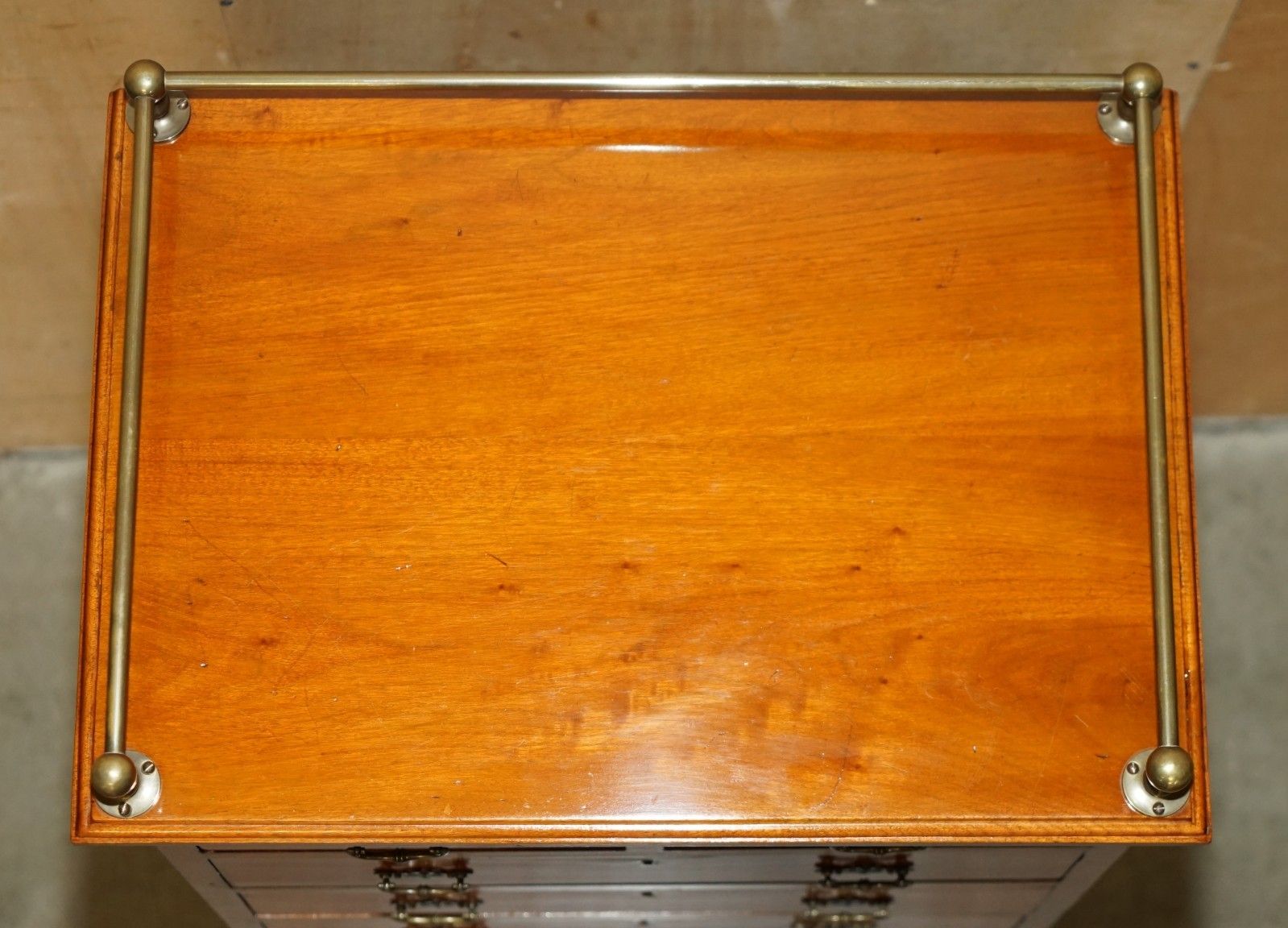 photo furniture Victorian Walnut Hand Carved Tallboy Chest Of Drawers Cupboard With Gallery Rail