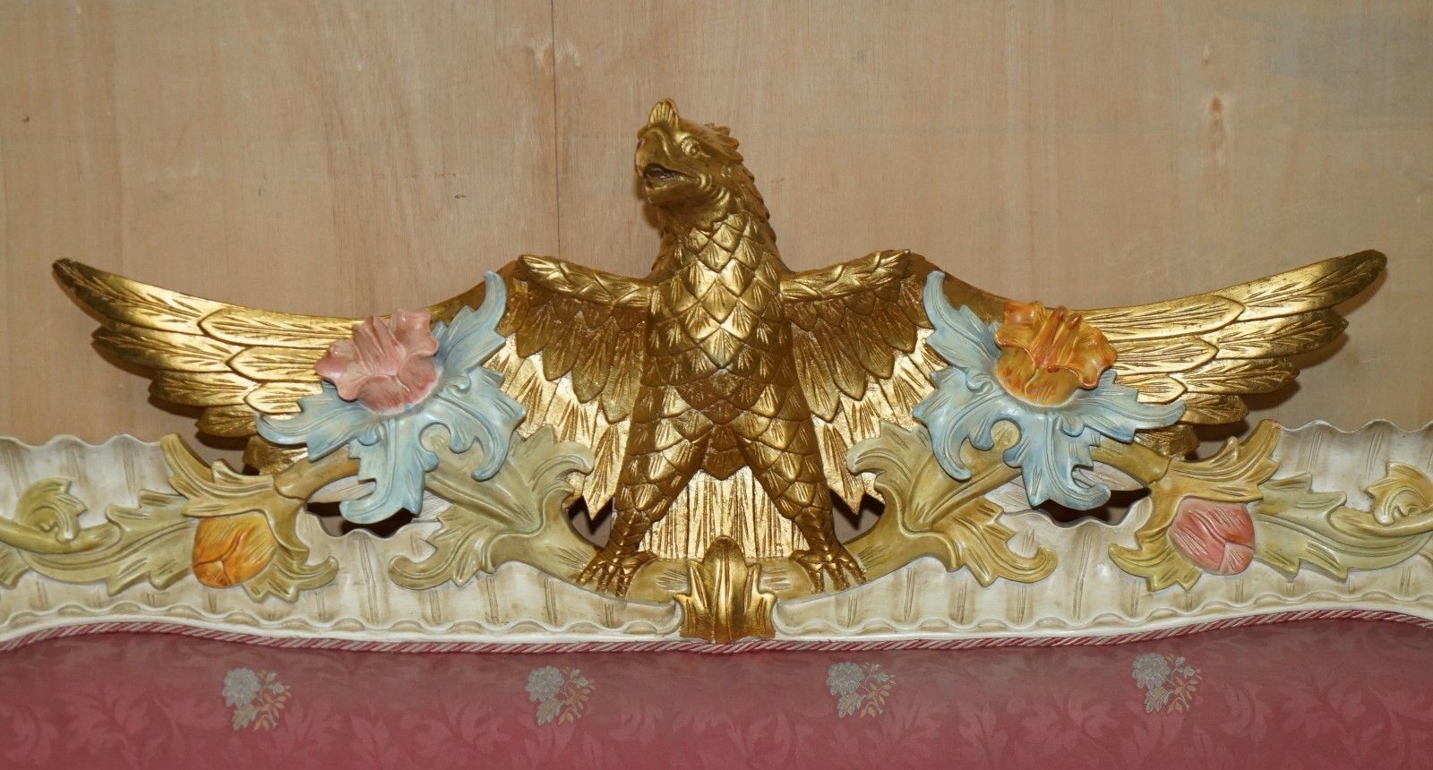 photo buy Hand Carved & Painted Vintage French Empire Style Eagle Sofa And Armchair Suite