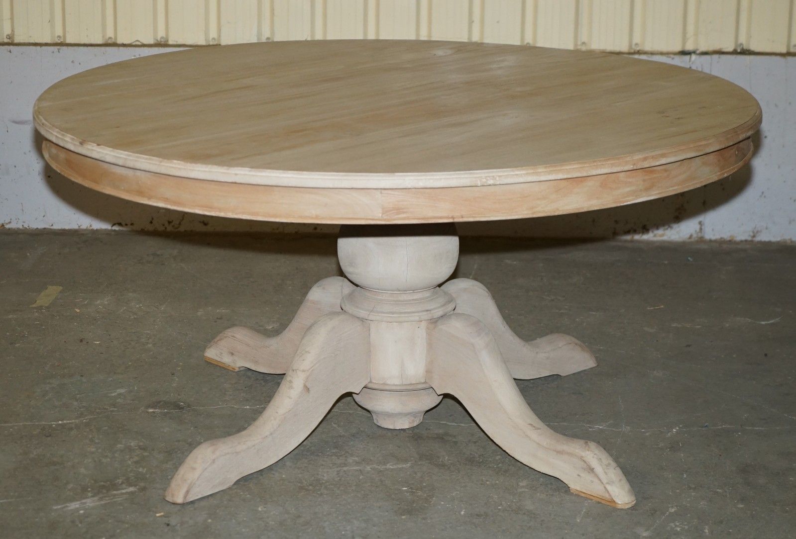 Large Antique Mahogany Limed Round Dining Table Seats Upto Six People Well photo furniture