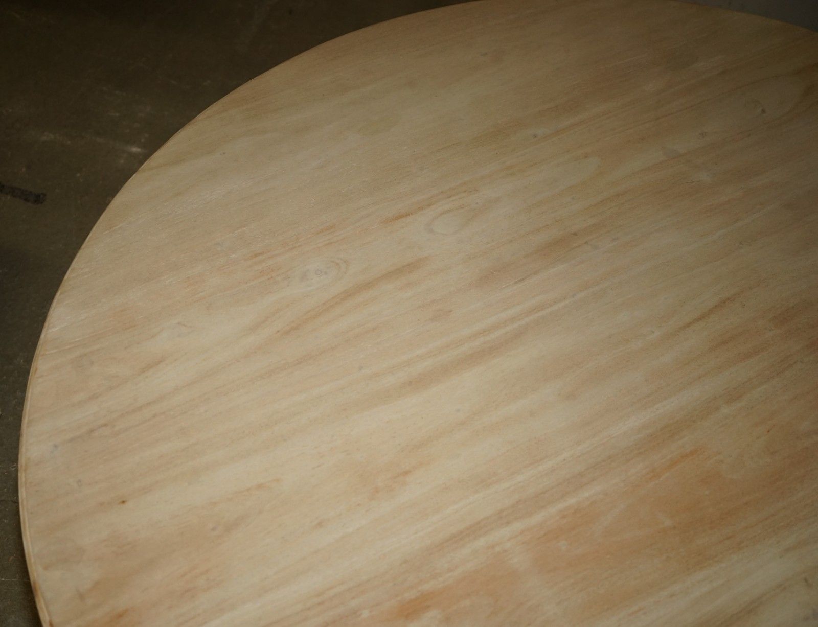 Furniture Large Antique Mahogany Limed Round Dining Table Seats Upto Six People Well photo