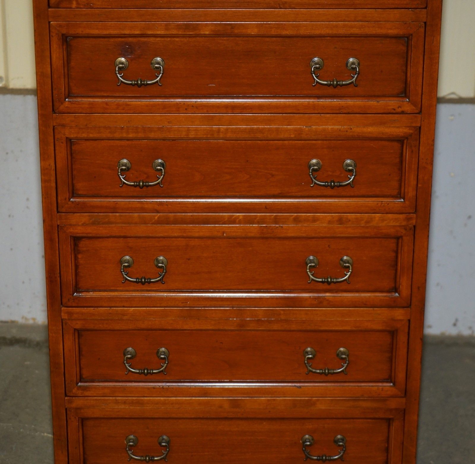 Extra Large Consorzio Mobili Tallboy Drawers In Cherry Wood, Huge Storage photo 1250.0