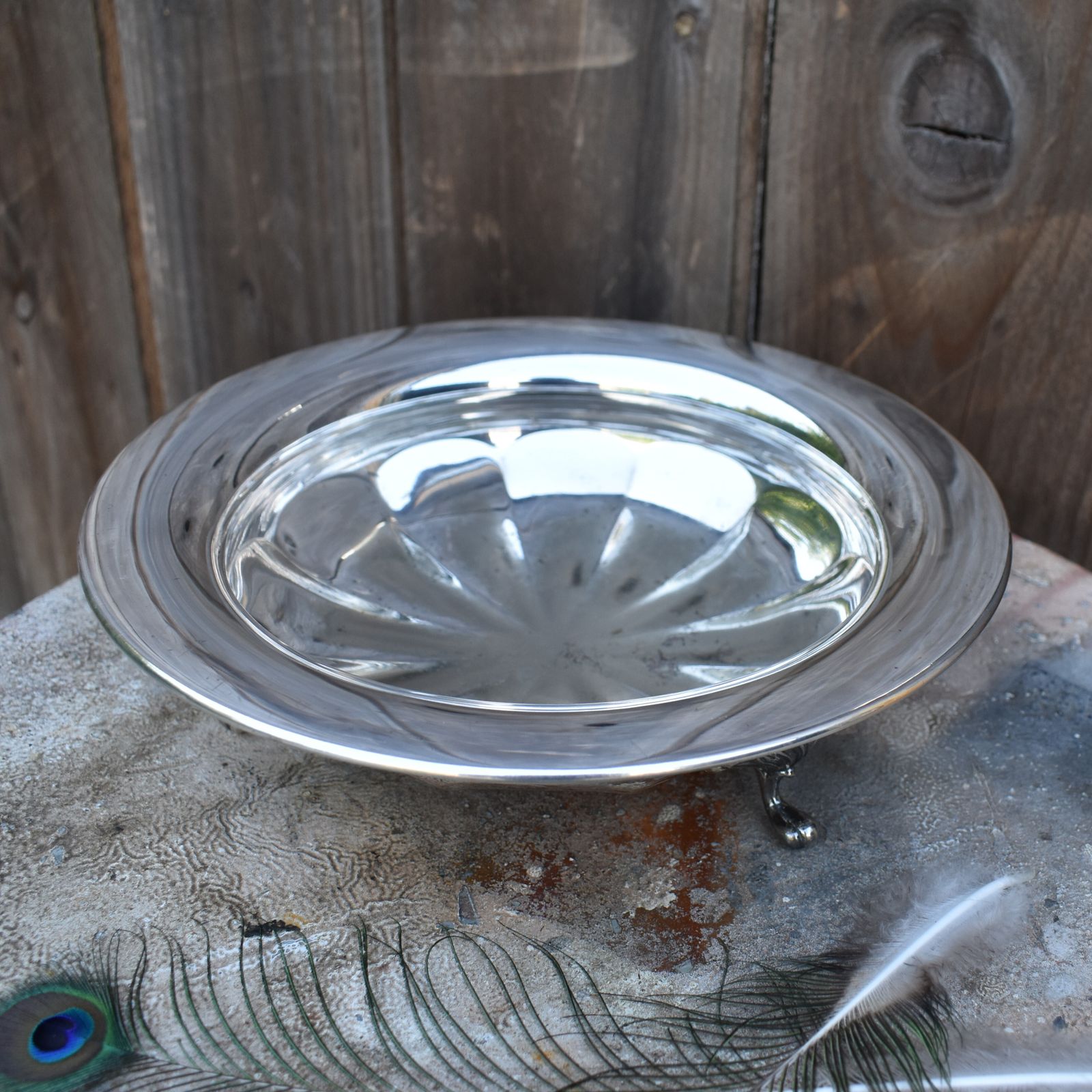 Antique 19th Century Robert Pringle Silver Plate Fluted Footed Bowl Tazza Dish