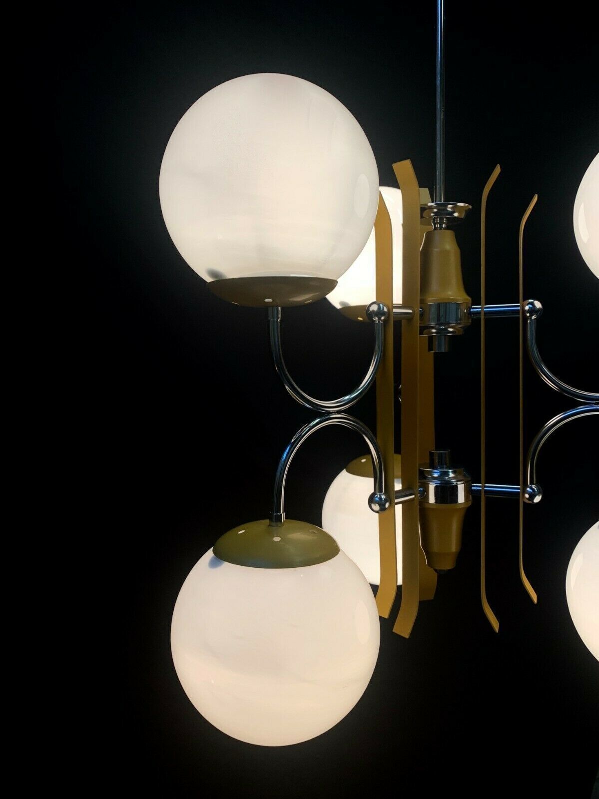Chandelier Attributed To Stilnovo From The 1950s With Yellow Balls photo buy