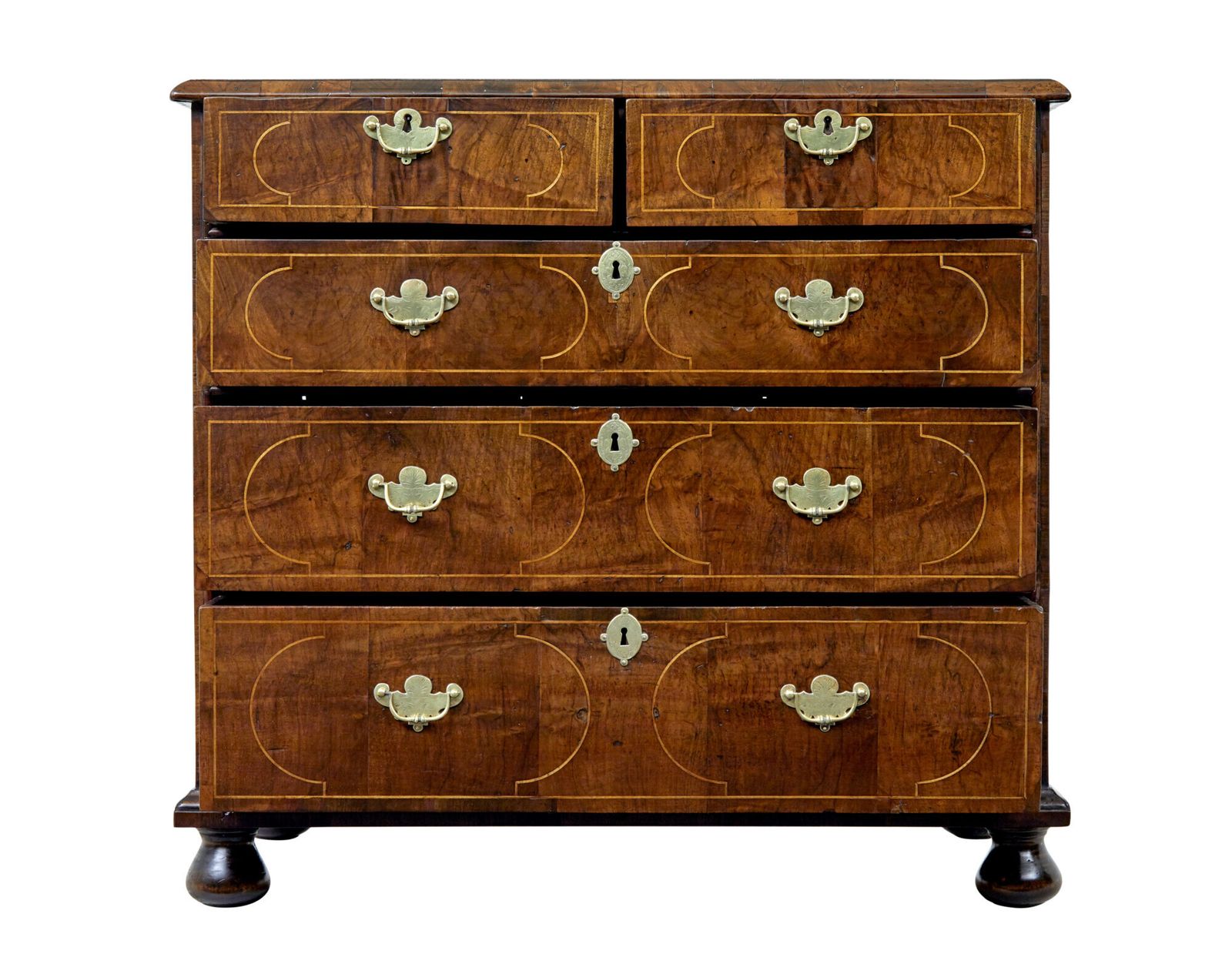 17th Century William And Mary Inlaid Walnut Chest Of Drawers photo 4895.0