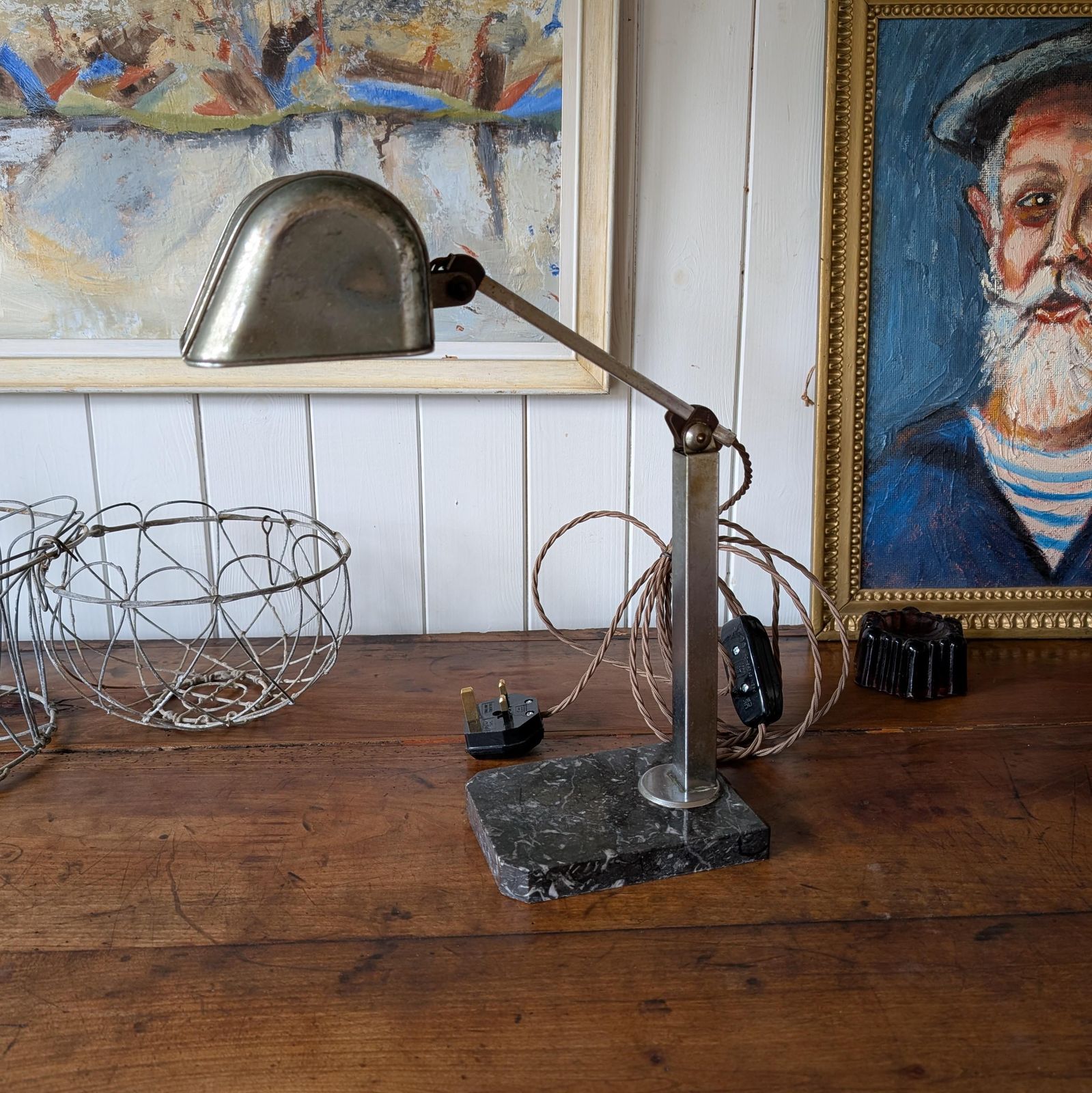 French Antique Desk Lamp, 1800s photo buy