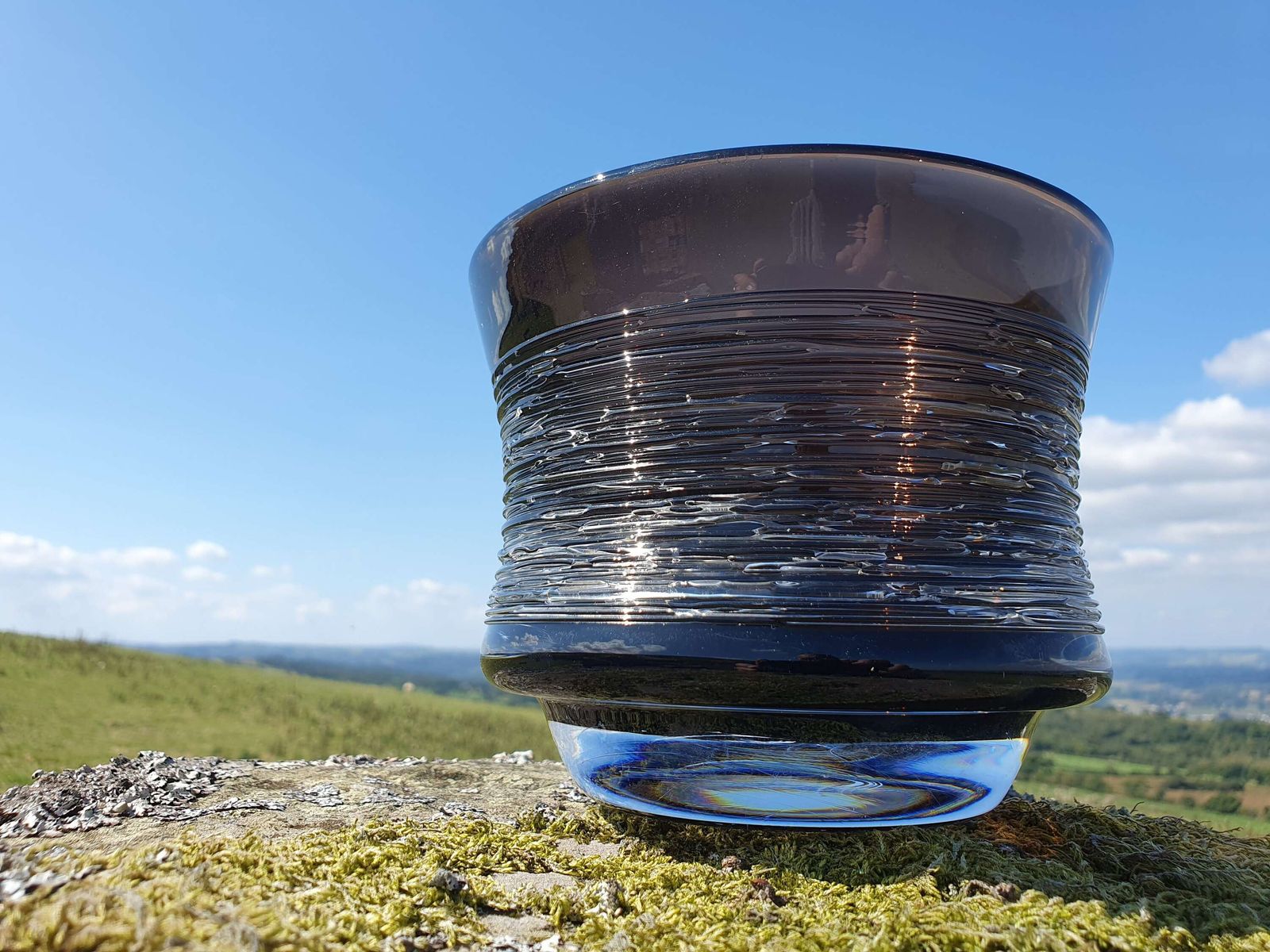 Bengt Edenfalk For Skruf, Sweden. A Fluted Glass Bowl From The "Spun" Series.1960