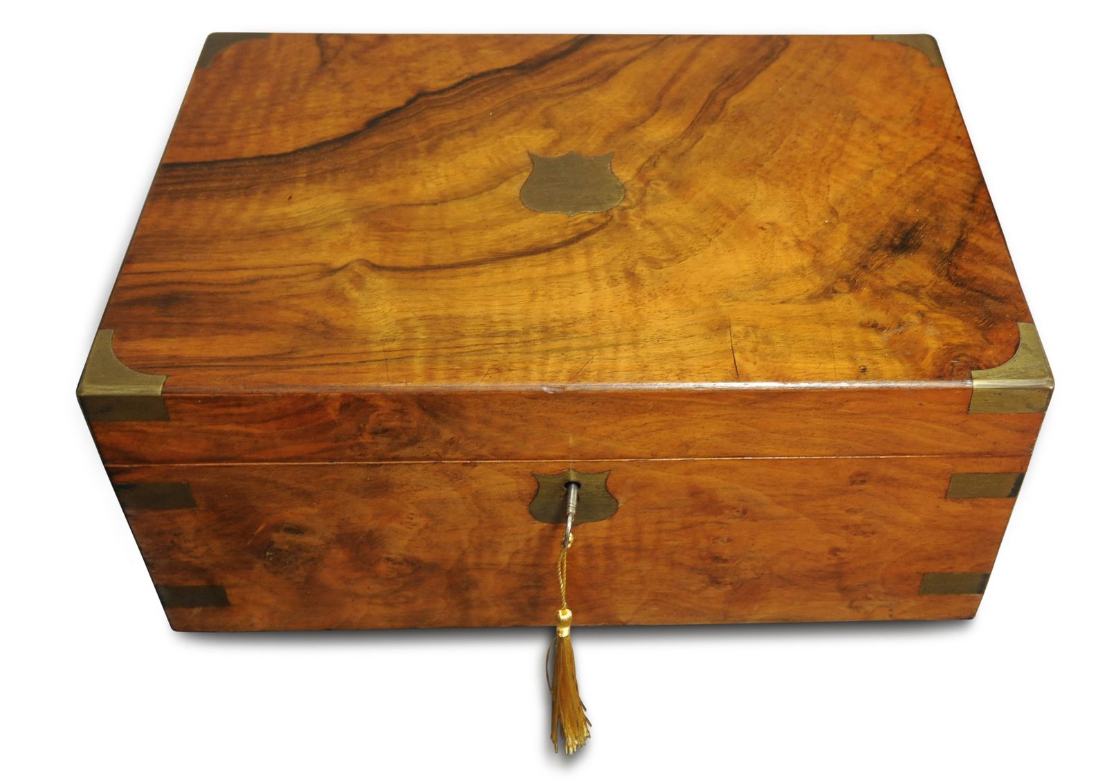 Exquisite Victorian Hand Crafted Burr Walnut Writing Slope With Black Tooled Leather Interior With Secret Compartment photo furniture