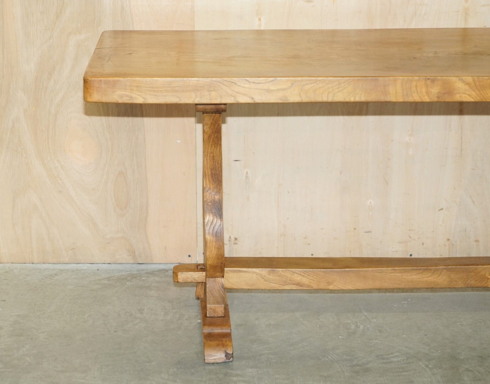 Sublime Antique English Circa 1880 Burr Oak One Plank Top Refectory Dining Table photo Furniture