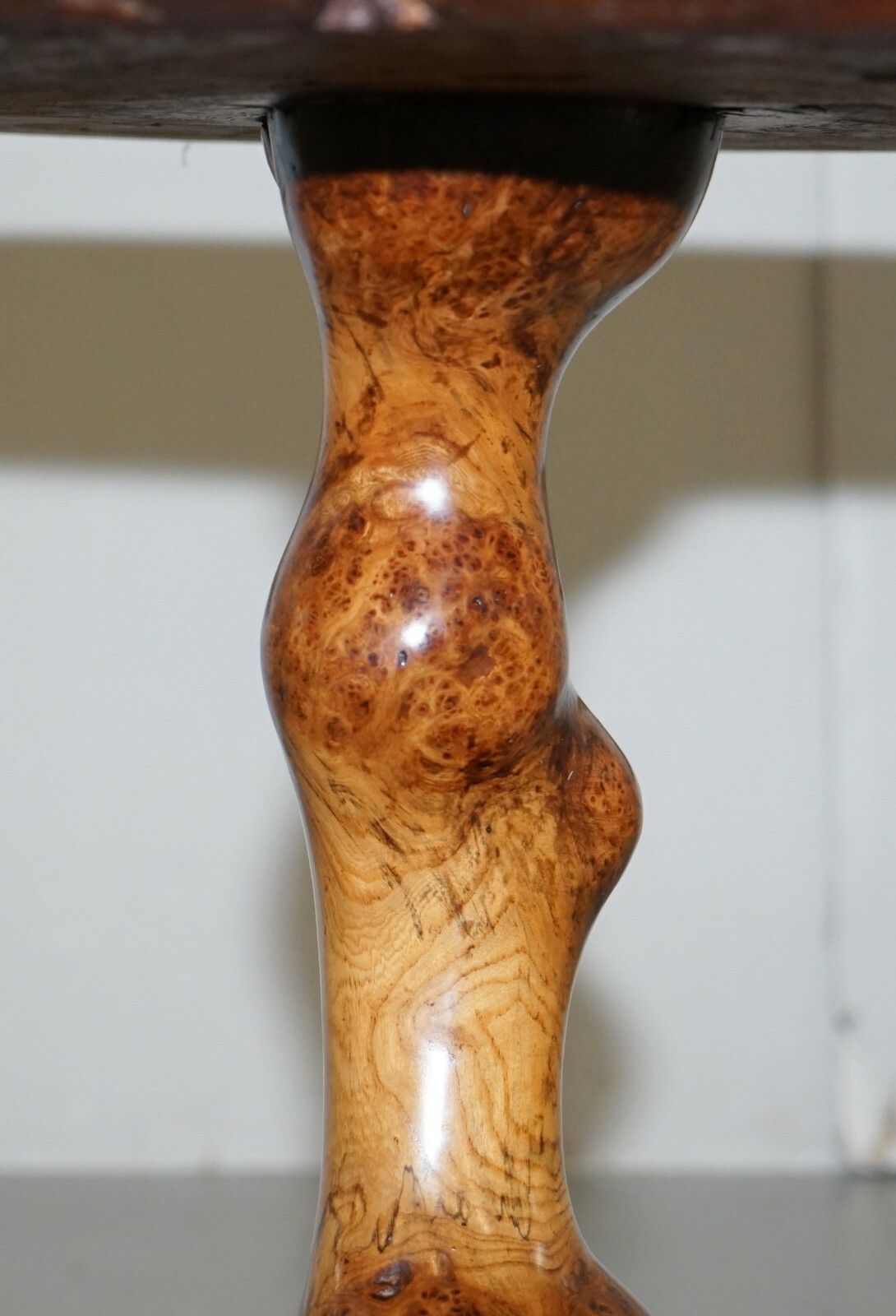 photo for sale Exquisite Solid Burr Walnut Hand Crafted By Nature Side End Lamp Wind Table