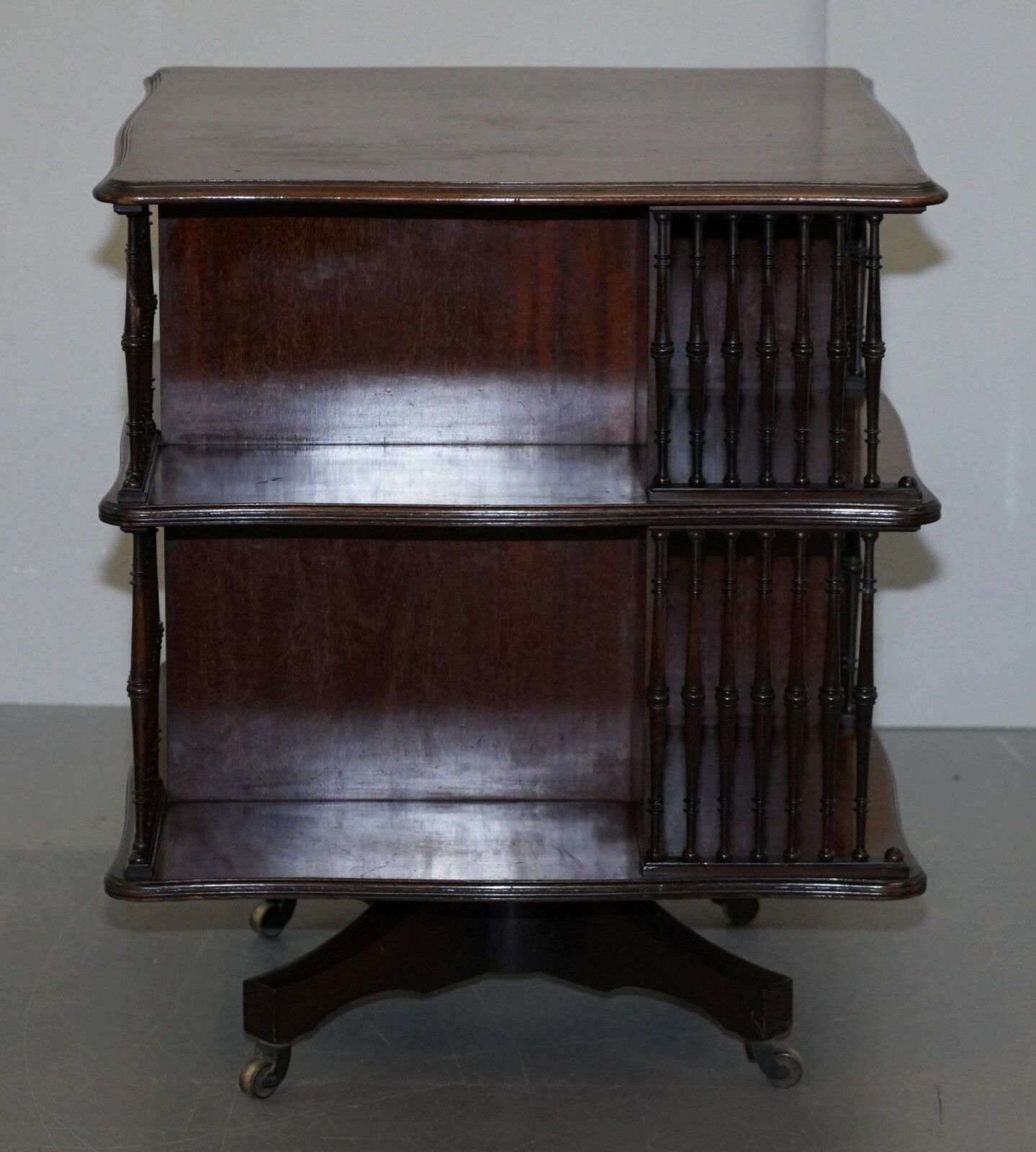 Victorian Antique Howard & Son's Revolving Library Bookcase Side End Wine Table photo 3750.0