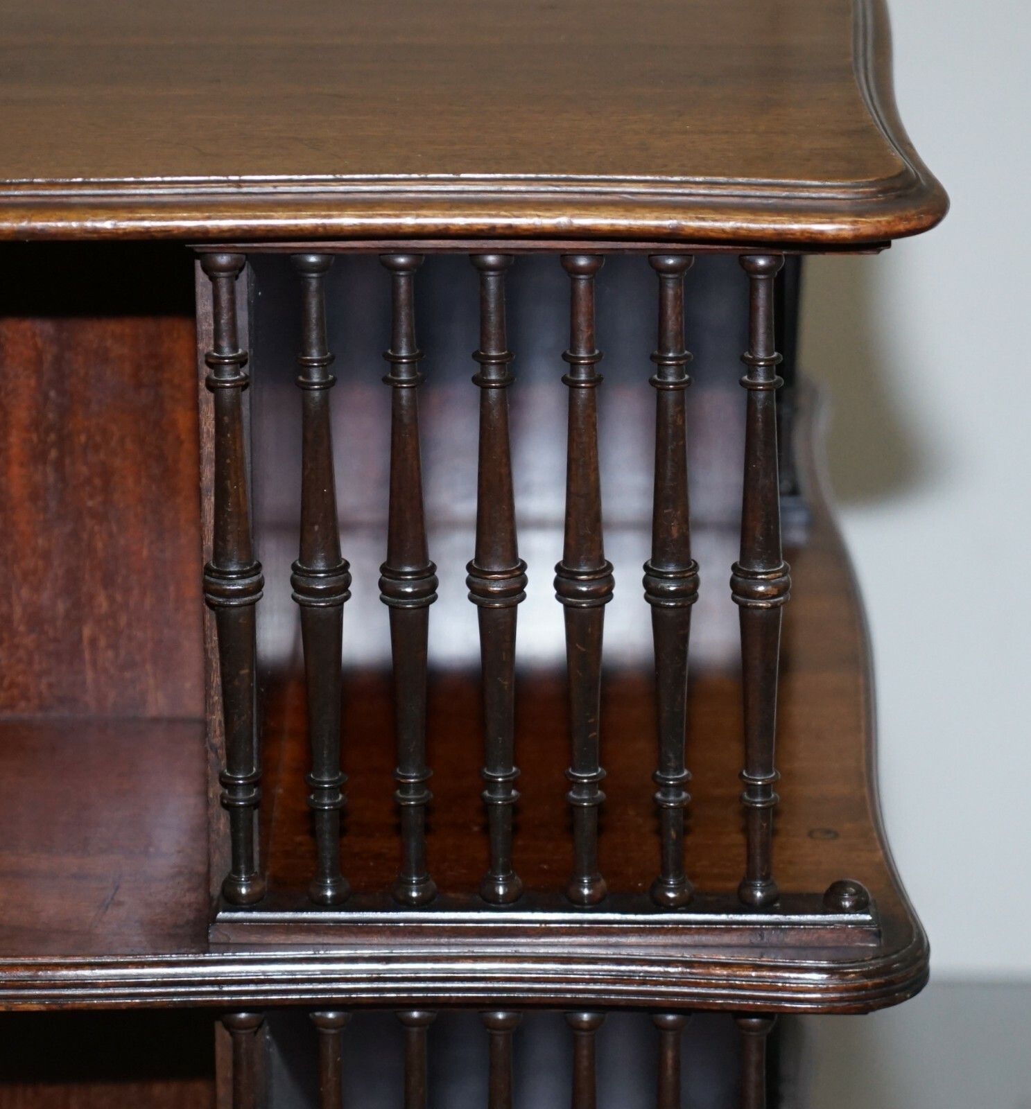 Victorian Antique Howard & Son's Revolving Library Bookcase Side End Wine Table photo vintage