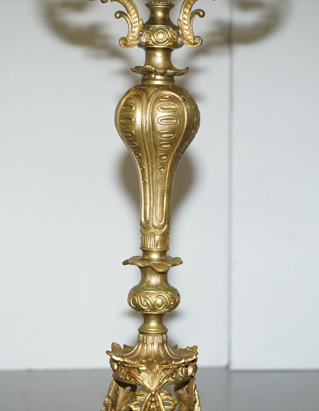 photo for sale Rare Circa 1820 Regency Ornately Cast Italian Brass Side Table Speciamine Marble