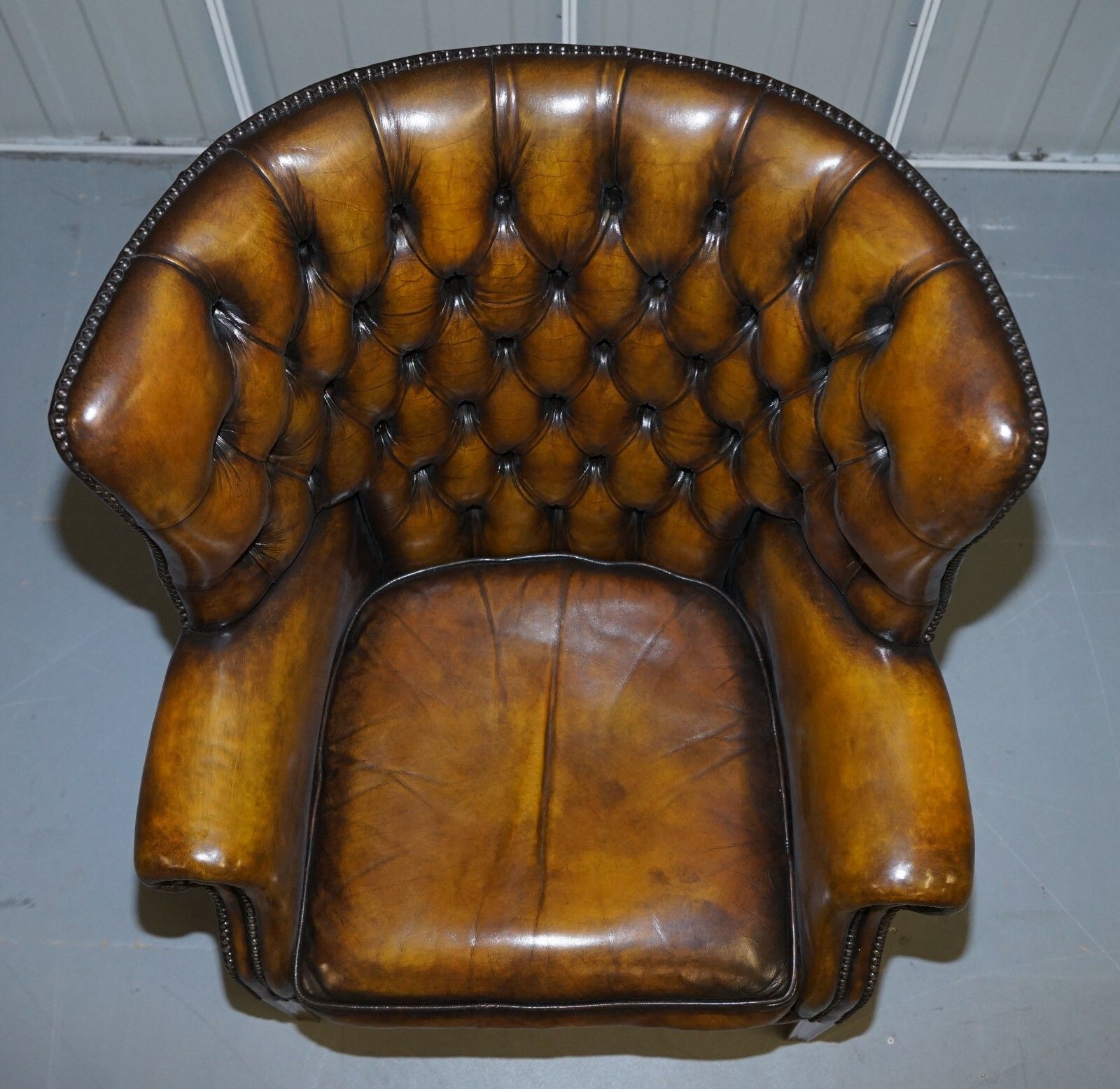 Fully Restored Vintage Chesterfield Porters Wingback Armchair Brown Leather photo 3500.0