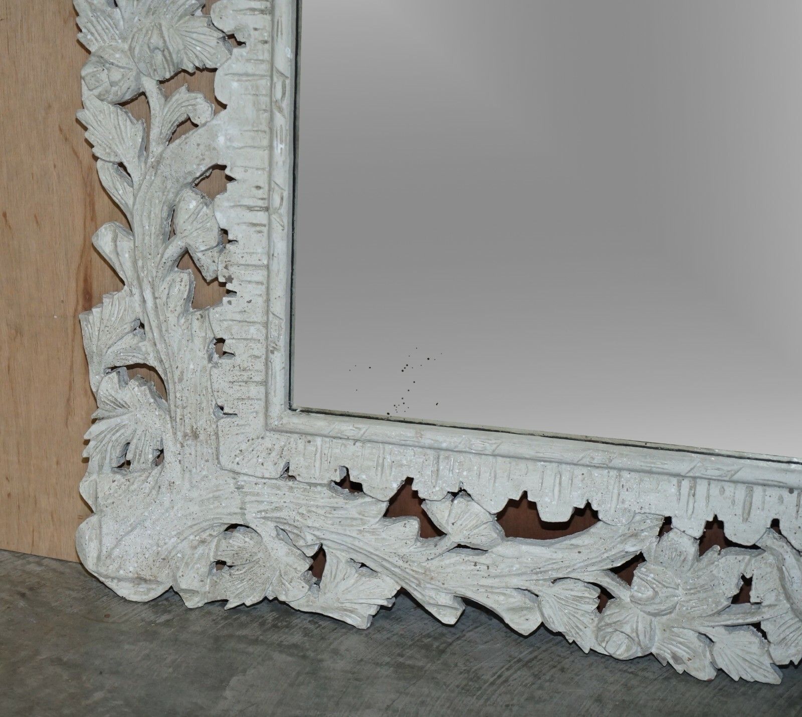 Large Antique Hand Carved & Painted Burmese Liberty's London Overmantle Mirror photo Home Decor