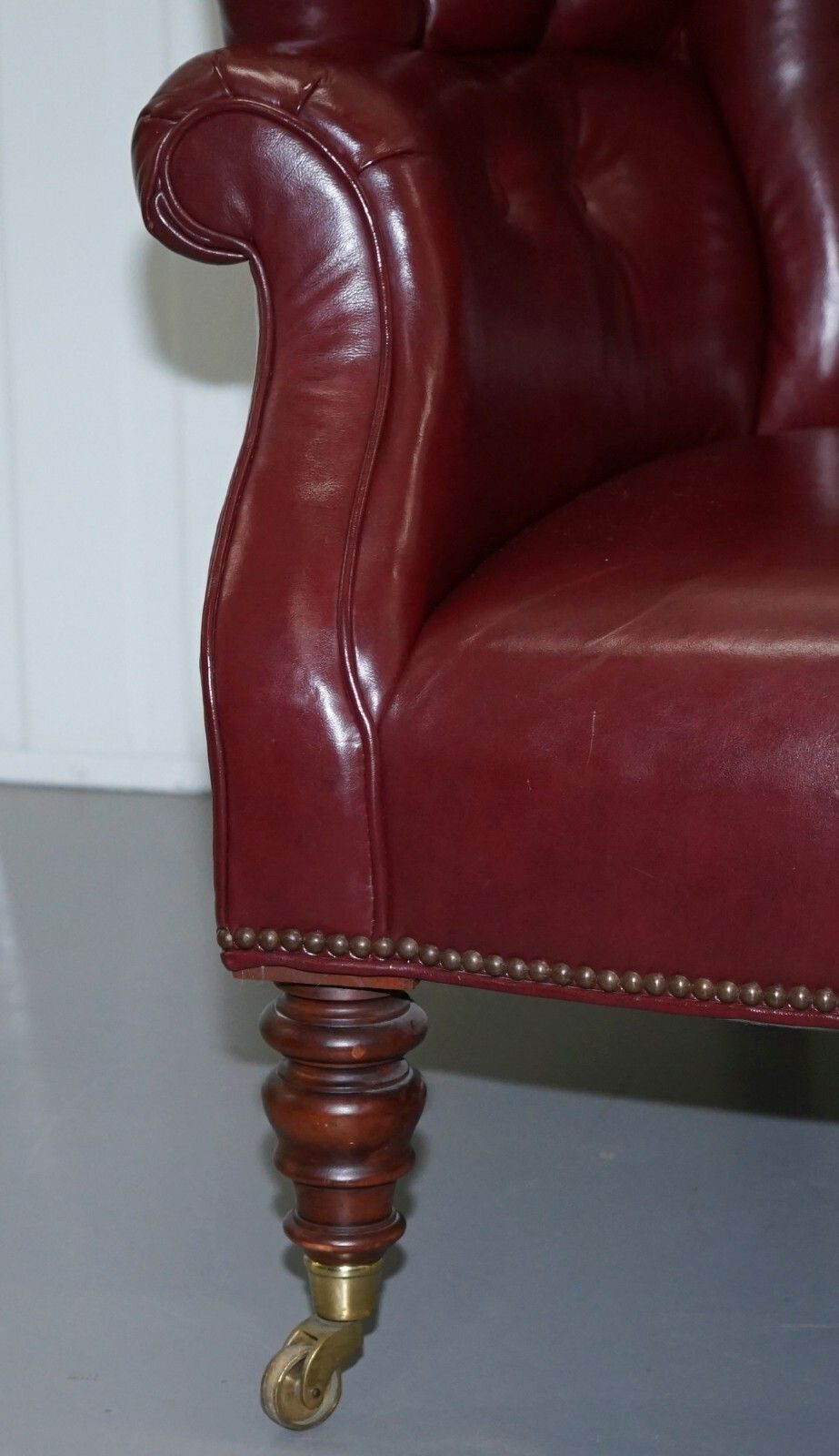 Rrp £7000 Oxblood Leather Baker Furniture Chesterfield Porters Barrel Armchair photo buy