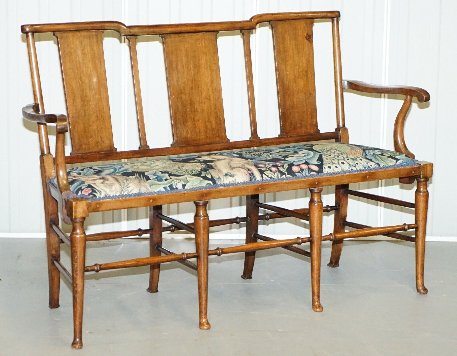 Restored Suite Of William Morris Richard Norman Shaw Tabard Bench & Armchairs photo vintage