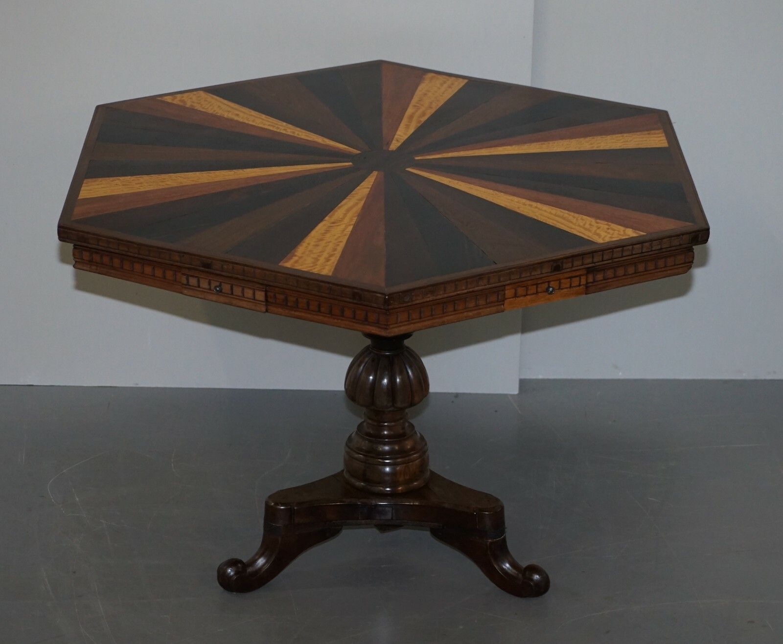 Sublime 19th Century Anglo Indian Specimen Sample Wood Centre Occasional Table photo furniture