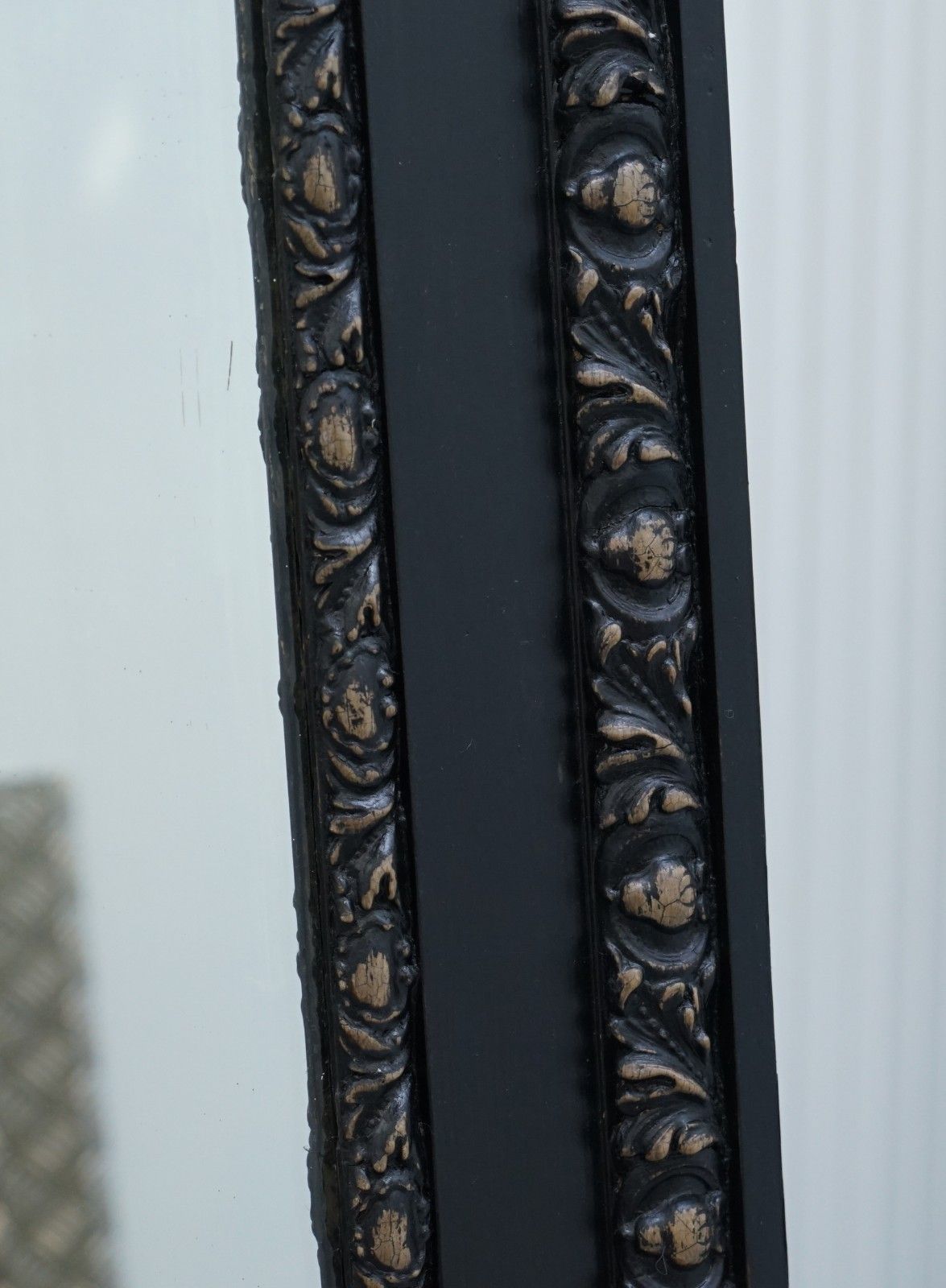 Stunning Huge Victorian Mirror Original Mercury Plate Glass Hand Carved Frame photo buy
