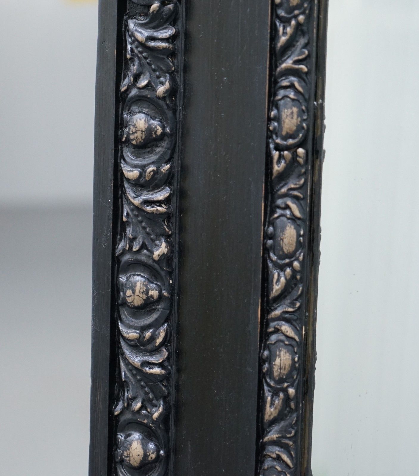 Stunning Huge Victorian Mirror Original Mercury Plate Glass Hand Carved Frame photo vintage