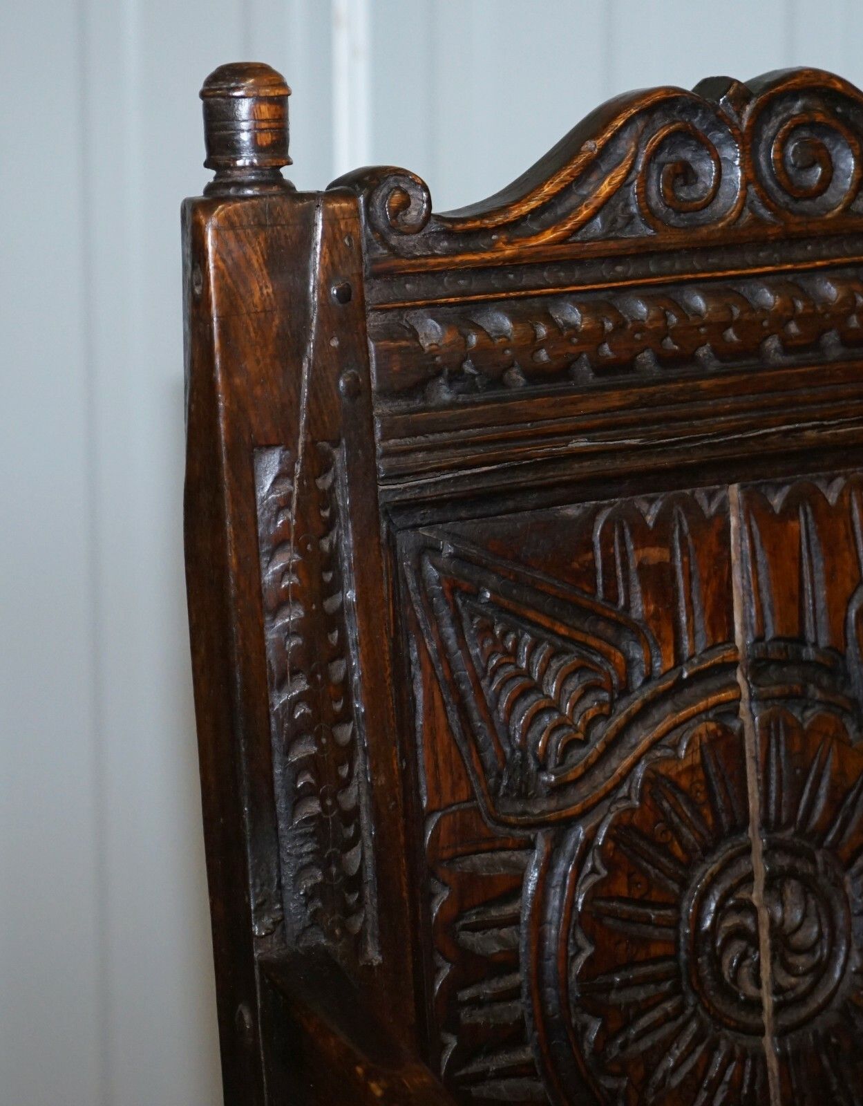 Exceptionally Rare Original 17th Century Wainscot Armchair Northern England Oak photo buy