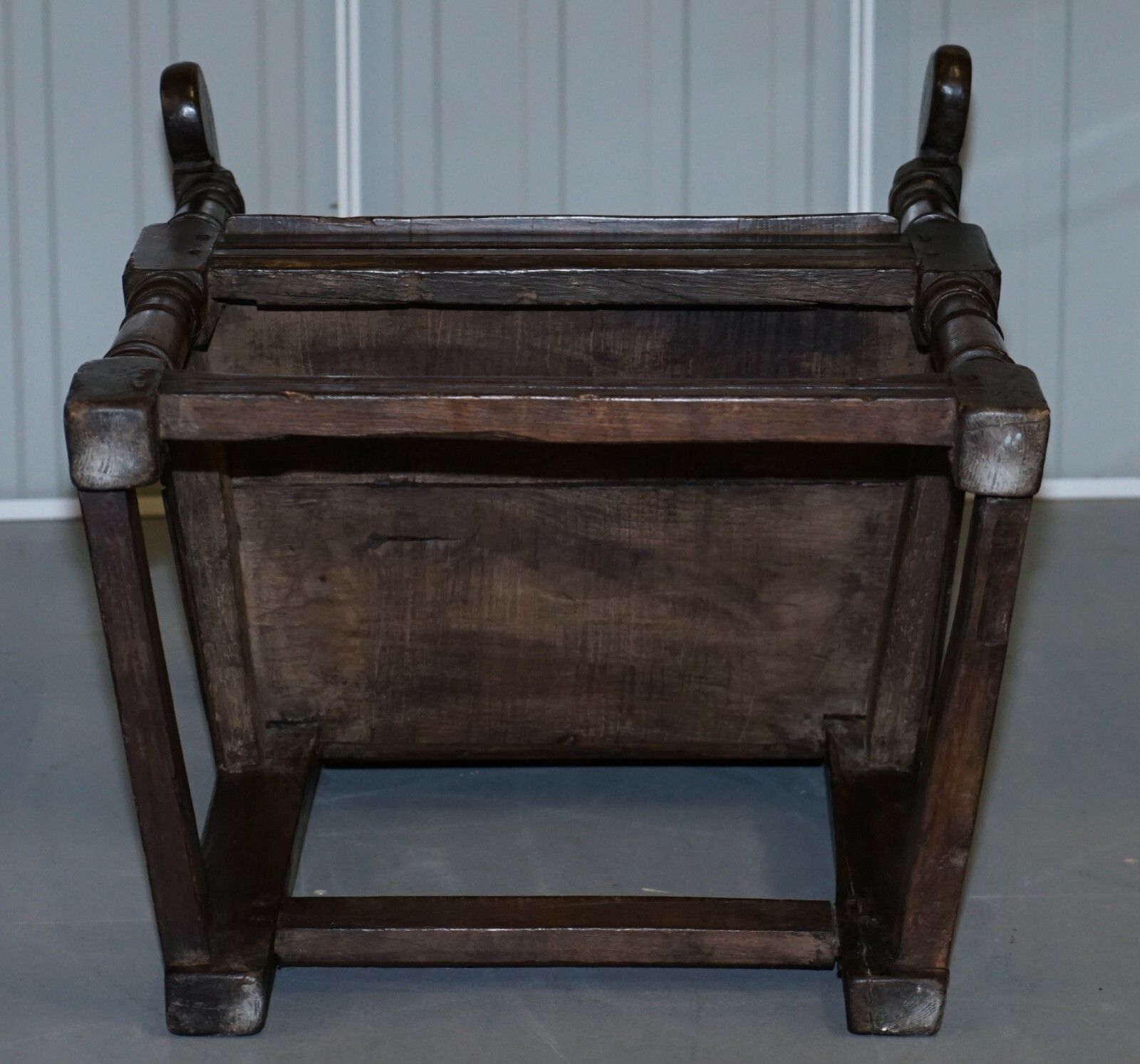 3000.0 Exceptionally Rare Original 17th Century Wainscot Armchair Northern England Oak photo