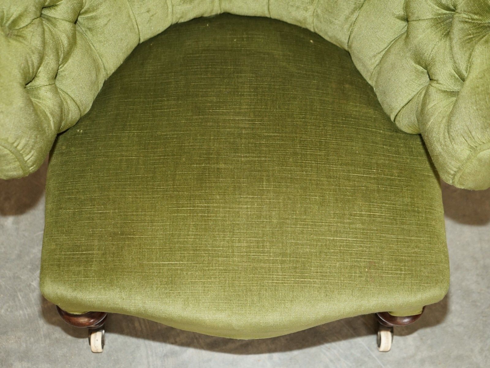 Original Regency 1810 20 Chesterfield Walnut Framed Green Library Tub Armchair photo buy