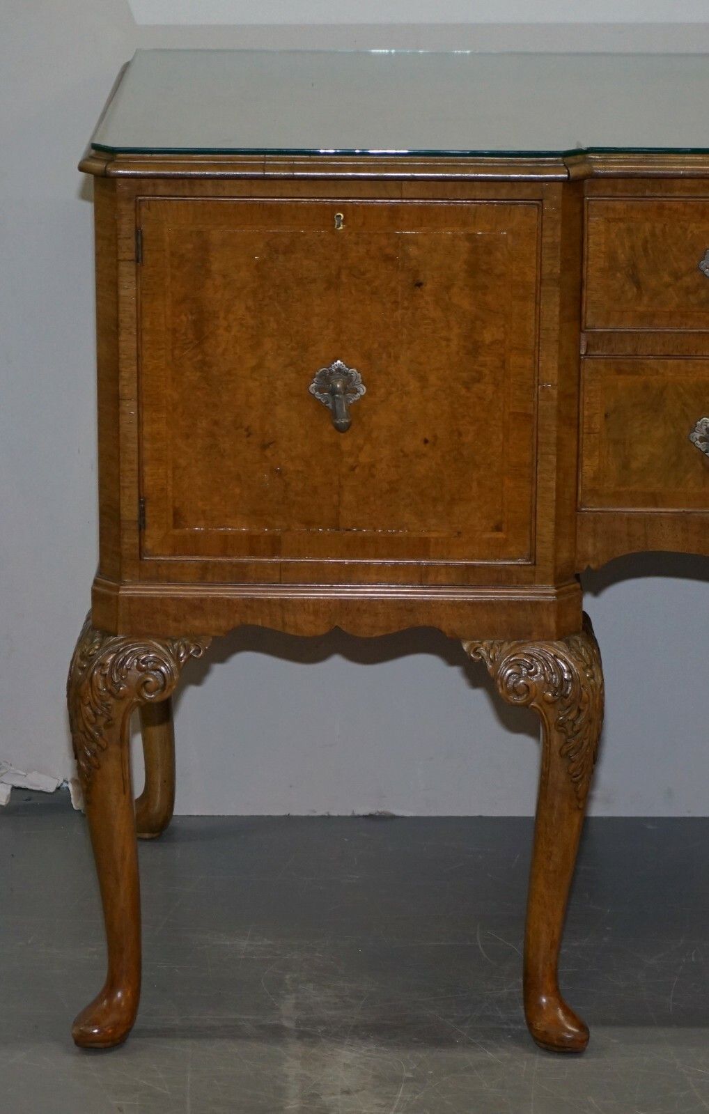 Burr Walnut Art Deco Denby & Spinks Leeds Breakfront Sideboard Part Of A Suite photo for sale