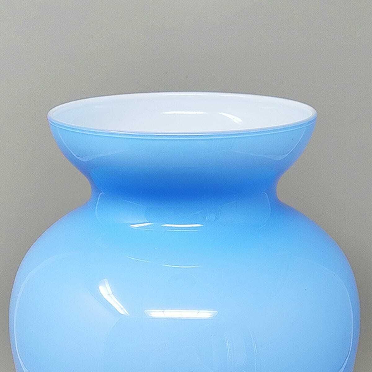 1960s Astonishing Blue Jackated Vase In Murano Glass. Made In Italy photo 286.0